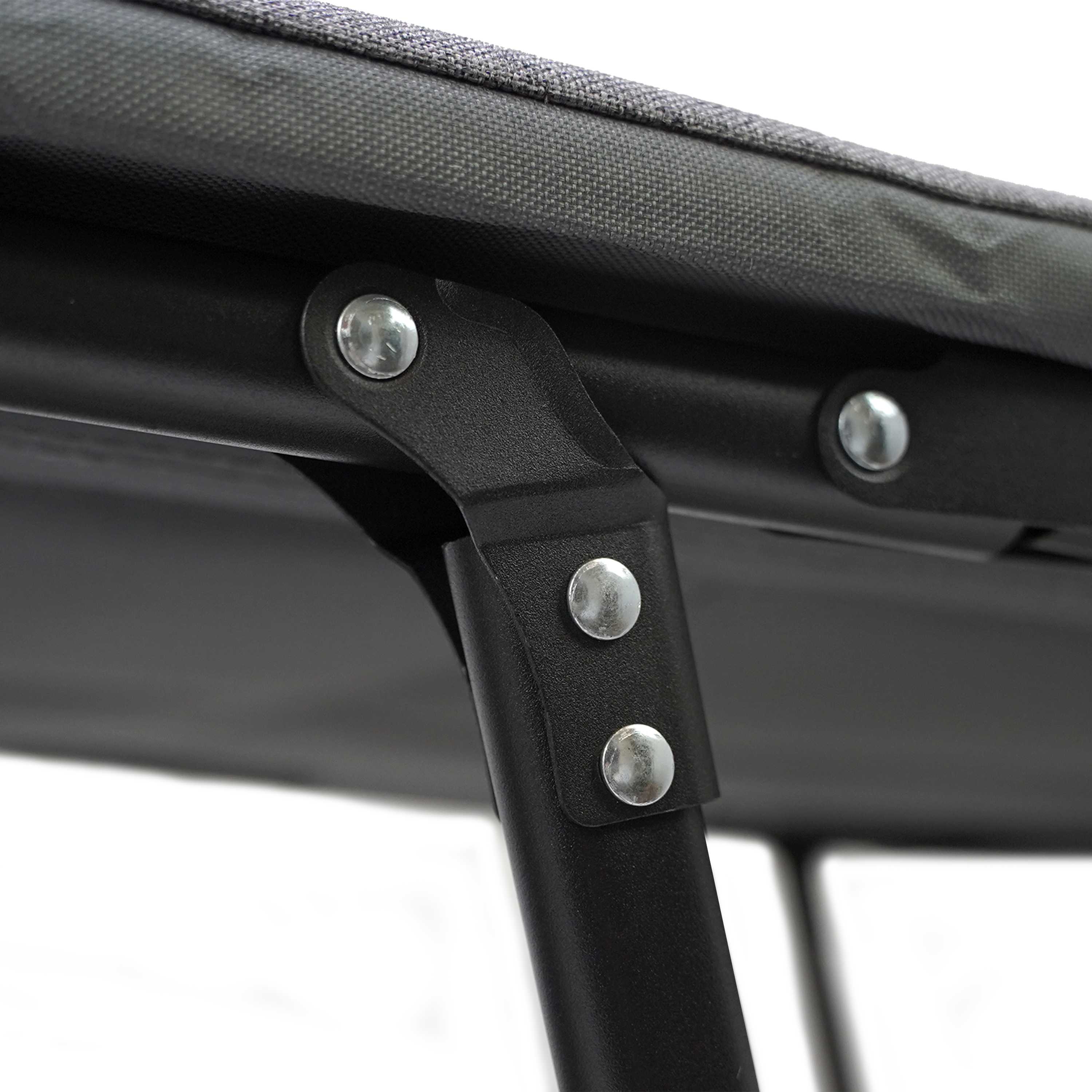 Lit de camping pliable Eurocatch – Dossier réglable 5 positions, 4 pieds robustes, poche latérale, appui-tête rembourré – Compact & Confortable – 195×65×27 cm