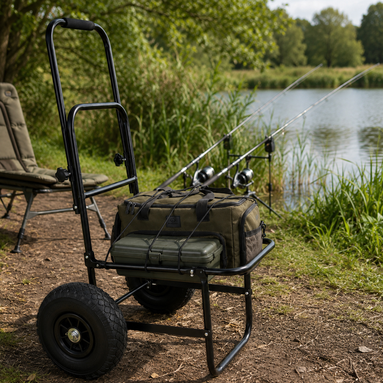 Chariot de transport Eurocatch avec poignée extensible - Chariot - Chariot de plage - Camping
