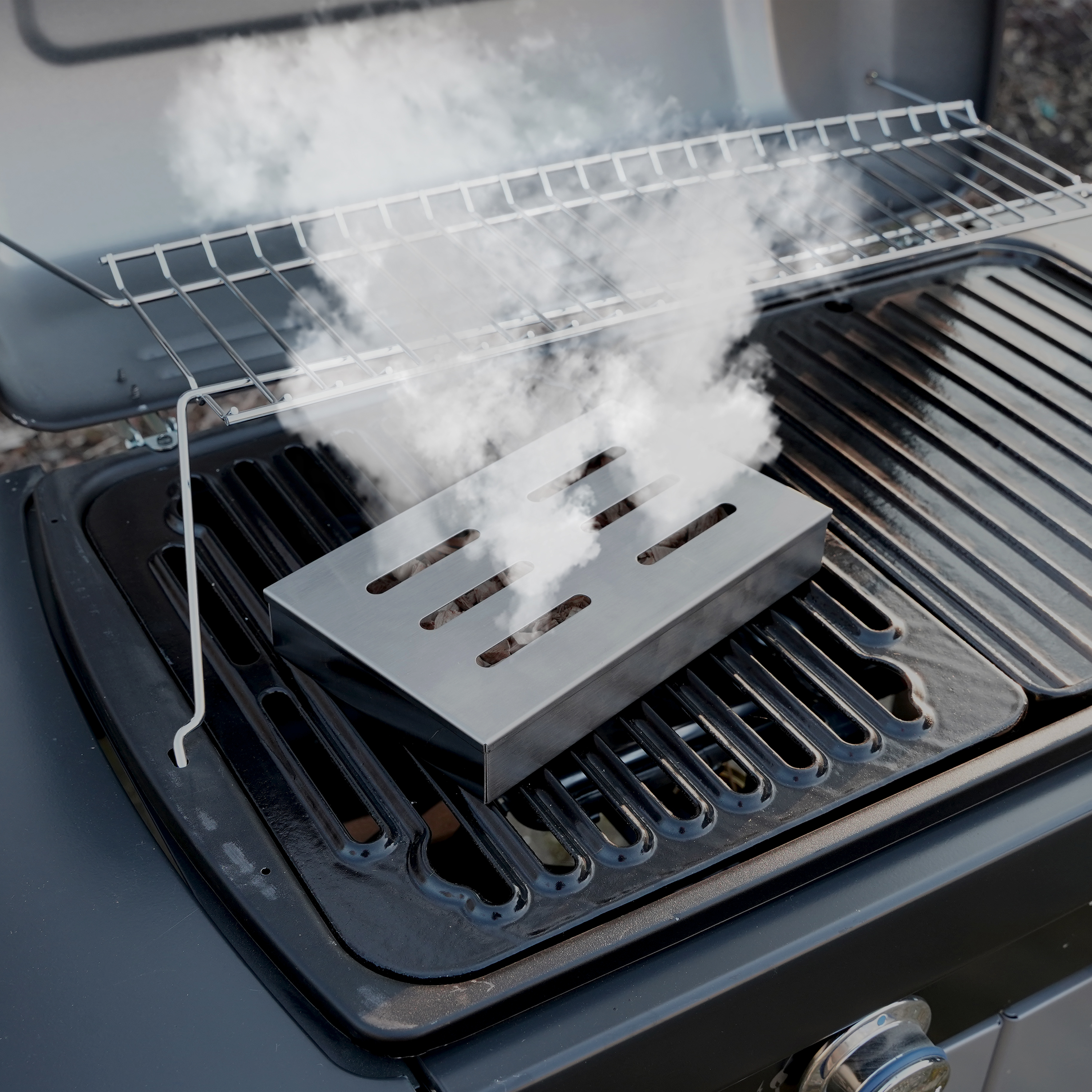 Eurocatch Set de Bois de Fumage avec Boîte à Fumage en Acier Inoxydable – Inclus 3 x 4L de Copeaux