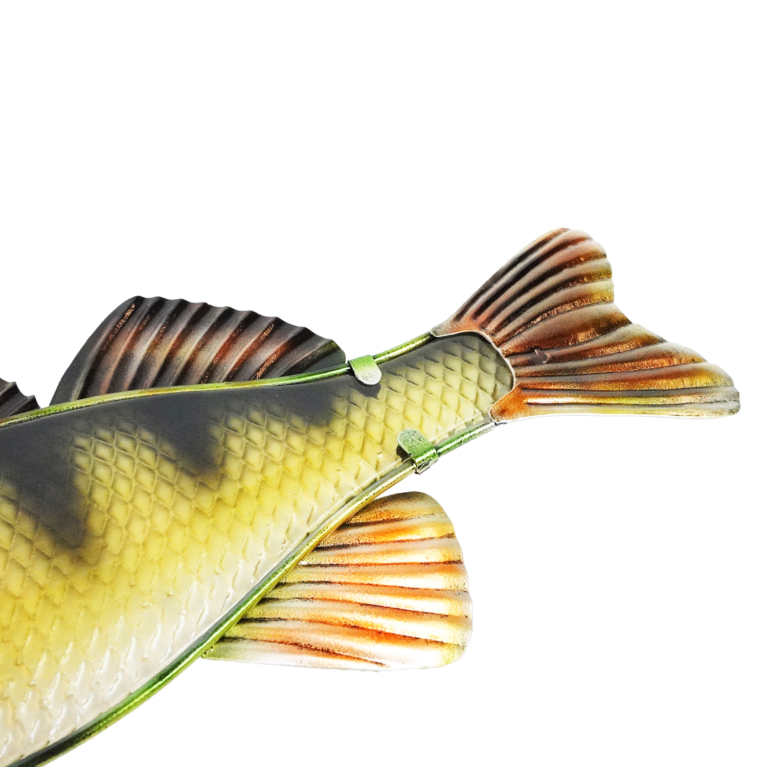 Eurocatch Ensemble de décoration murale brochet et perche - Décoration murale - 90 cm - Métal et verre 3D - Art - Astuce cadeau