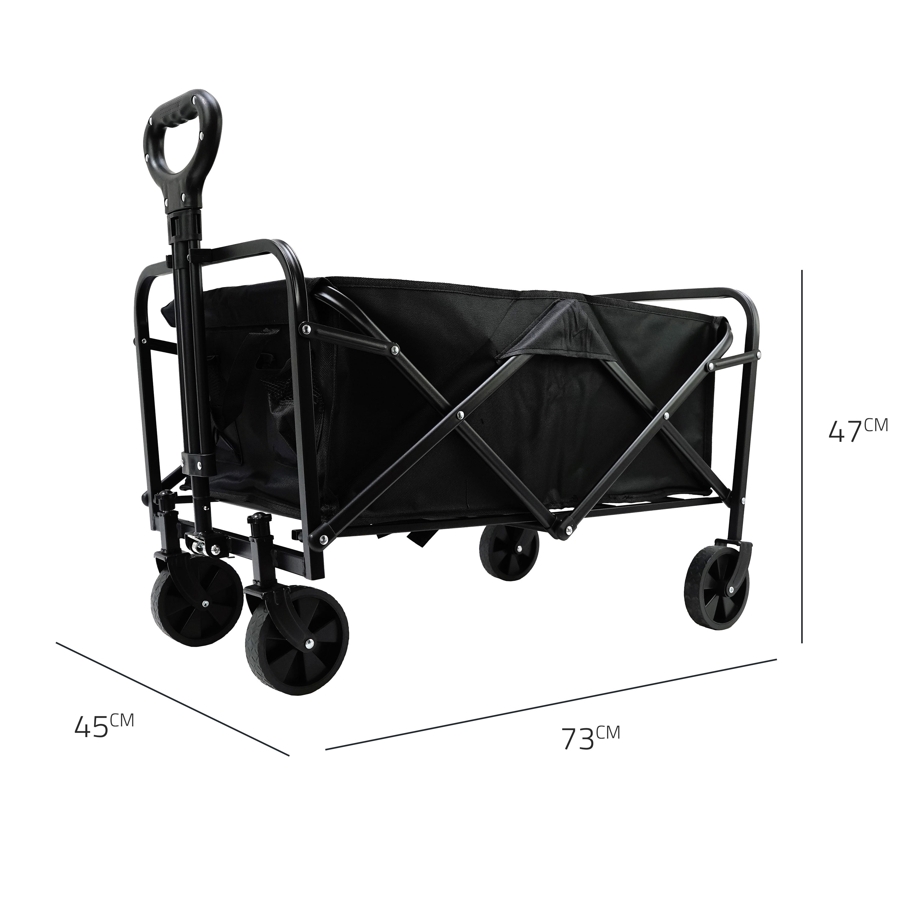 Eurocatch Folding Wagon - Opvouwbare Transportkar 75x62x86 cm - Inklapbare Bolderkar met Wielen