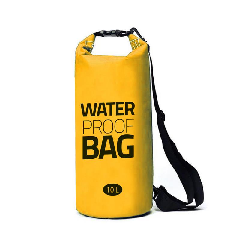Eurocatch - Sac sec étanche - Sac polochon - Sac étanche - Jaune - 10 litres