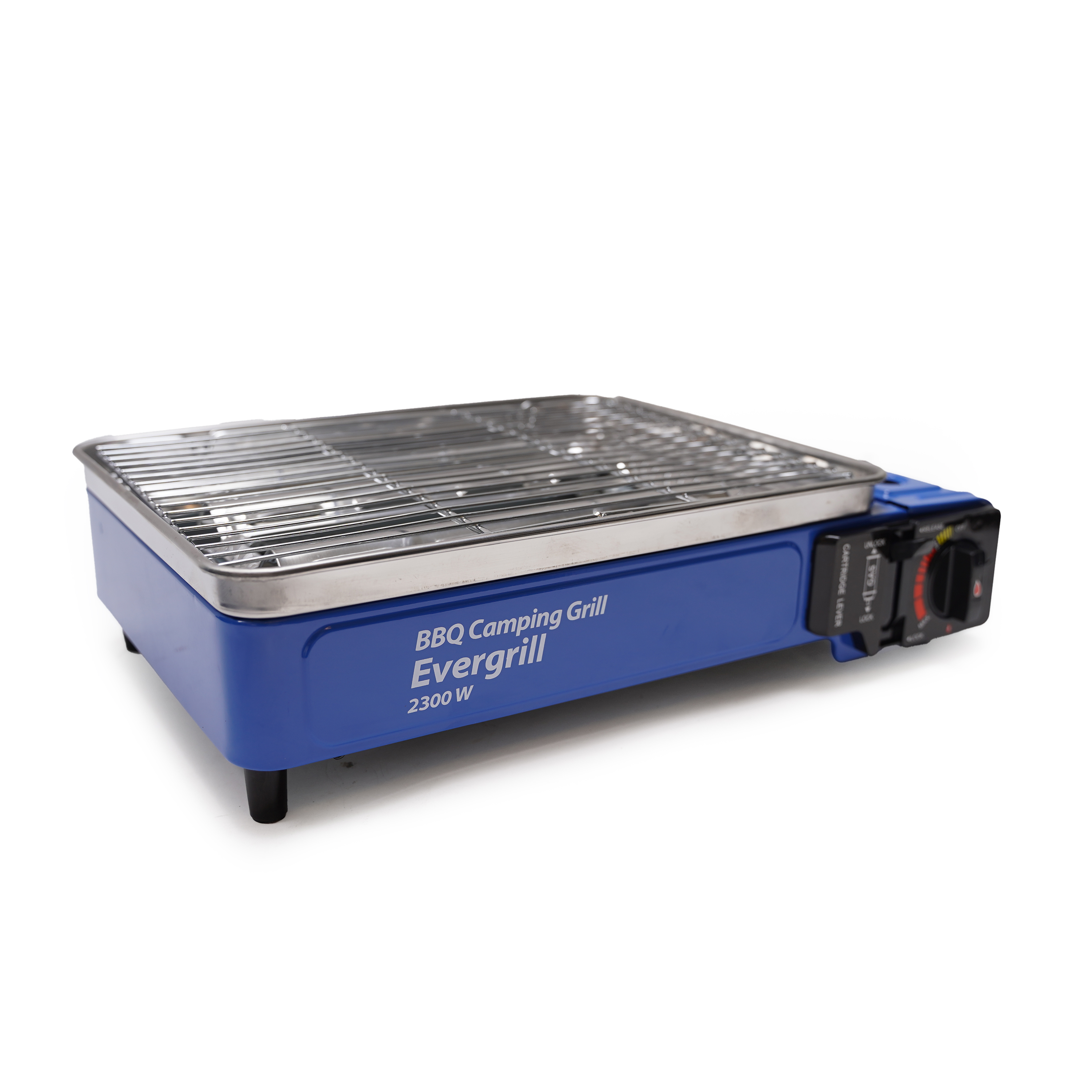 Eurocatch Gaz Butane Camping Grill Evergrill - Barbecue à gaz - Réchaud de camping - Grill de table - Barbecue de table -incl. 16 Bidons de gaz