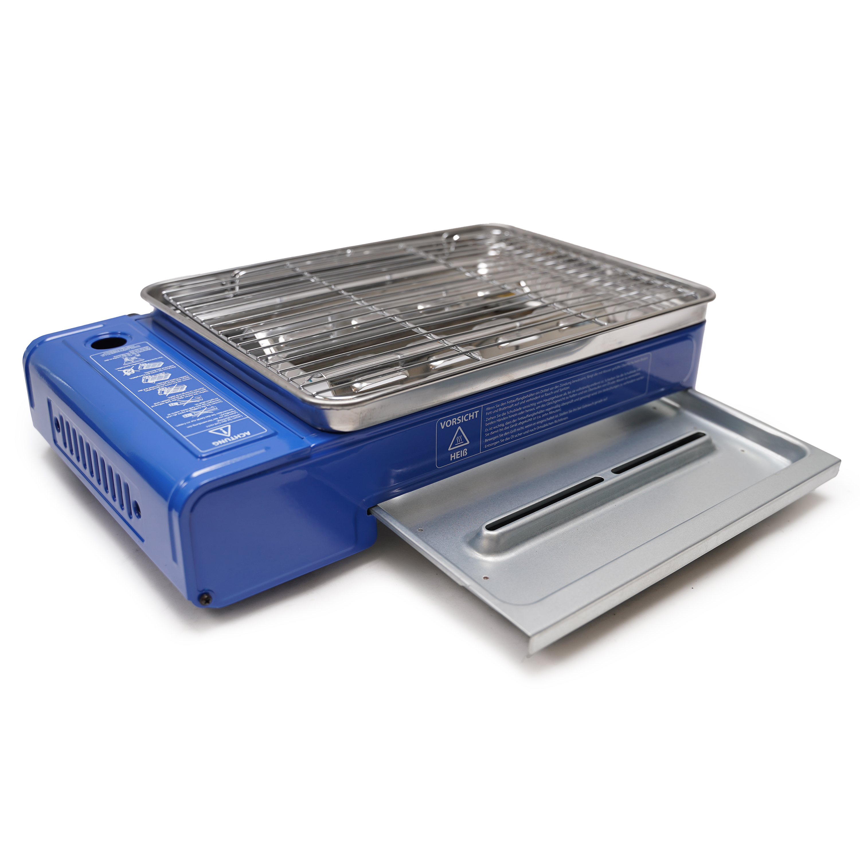Eurocatch Gaz Butane Camping Grill Evergrill - Barbecue à gaz - Réchaud de camping - Grill de table - Barbecue de table -incl. 16 Bidons de gaz
