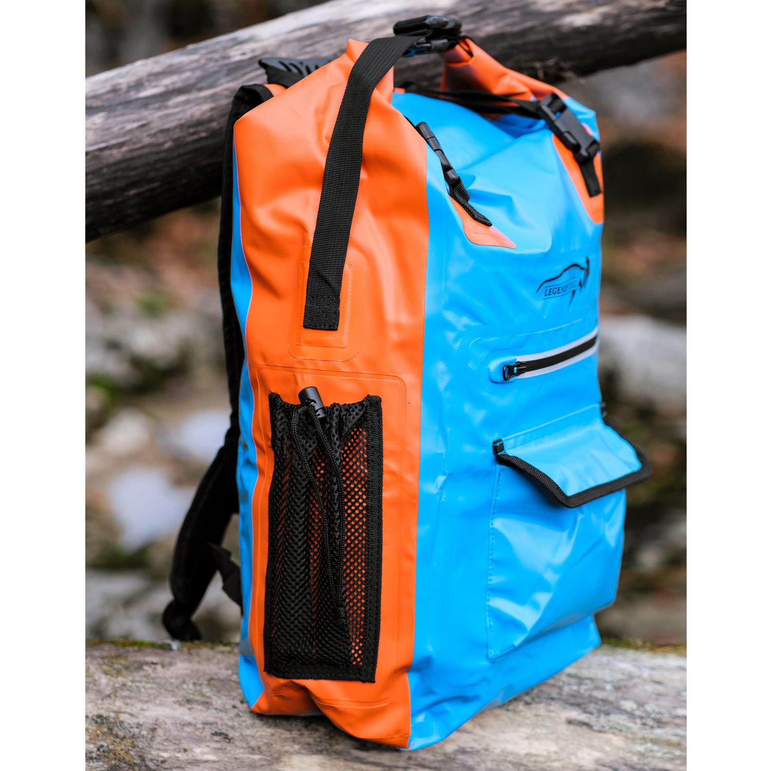 Legendfossil - Sac à dos en bâche Traveler - Bleu-Orange - 30L - Imperméable - Sac à dos - Sac à dos - Bleu - Orange
