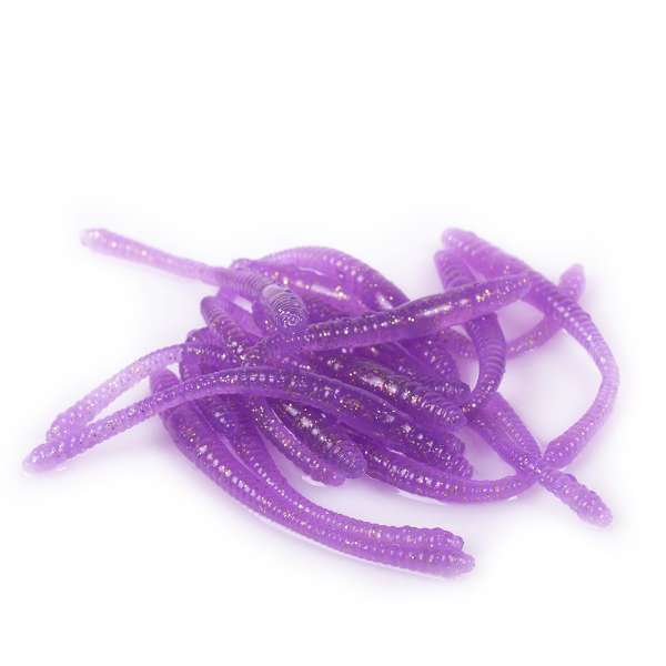 Dying Worm - Purple Glitter - 7cm - 15pcs - Leurre Souple