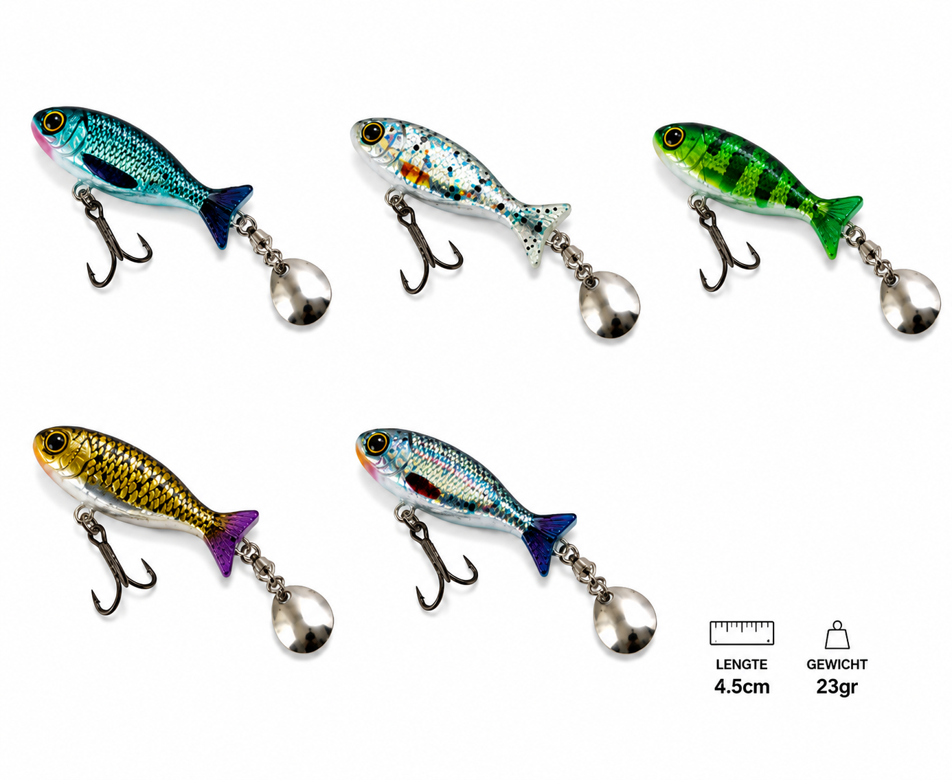 Fish-Xpro LifeMetal - 4,5cm - 23g - Set 5pcs - incl Tackle Box