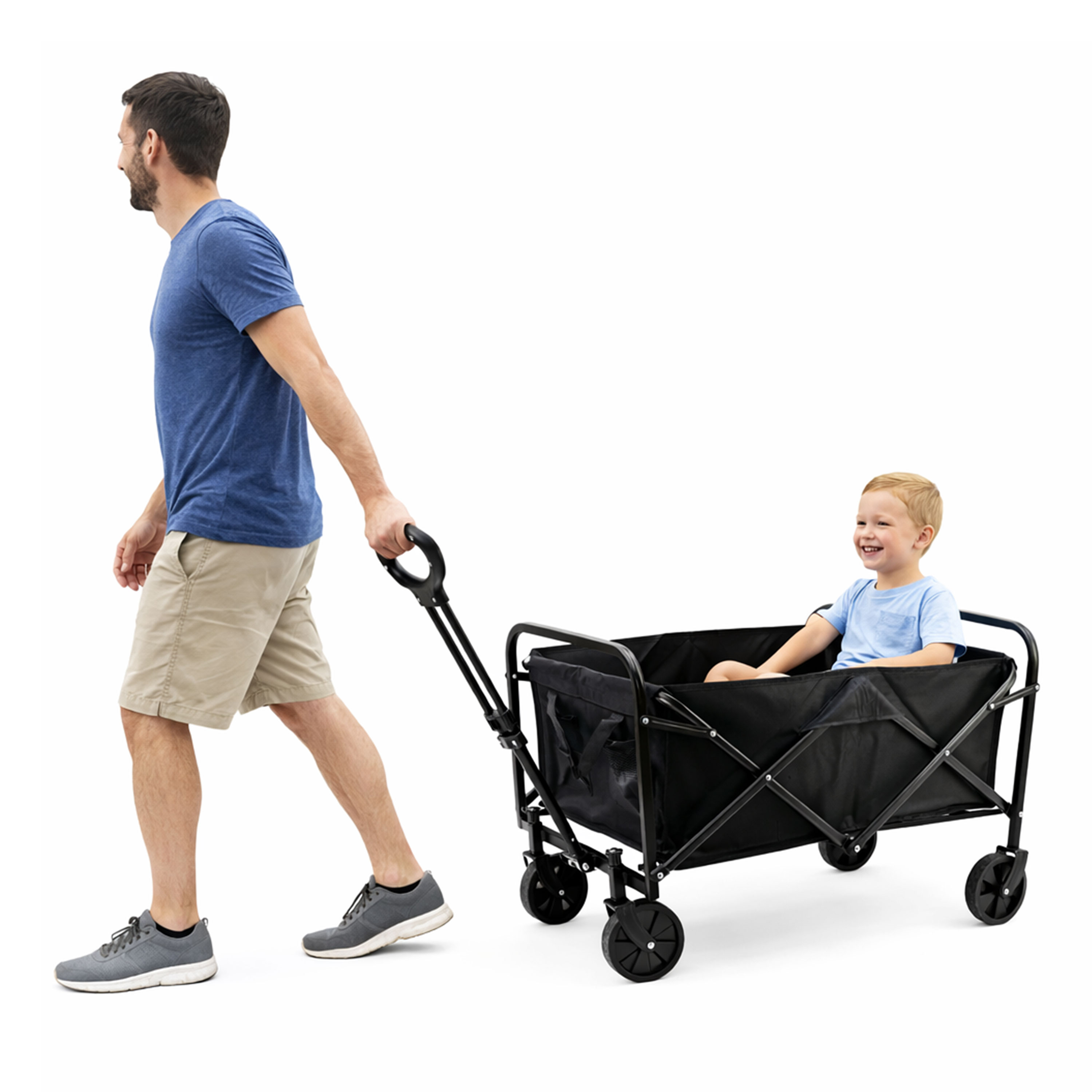 Eurocatch Folding Wagon - Opvouwbare Transportkar 75x62x86 cm - Inklapbare Bolderkar met Wielen