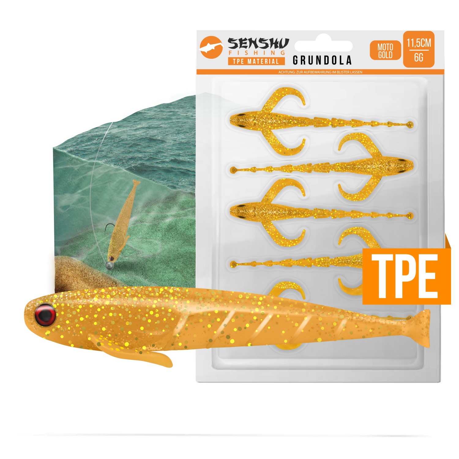 Senshu Gobie 11,5cm - 6g - 5 Pièces - Moto Gold