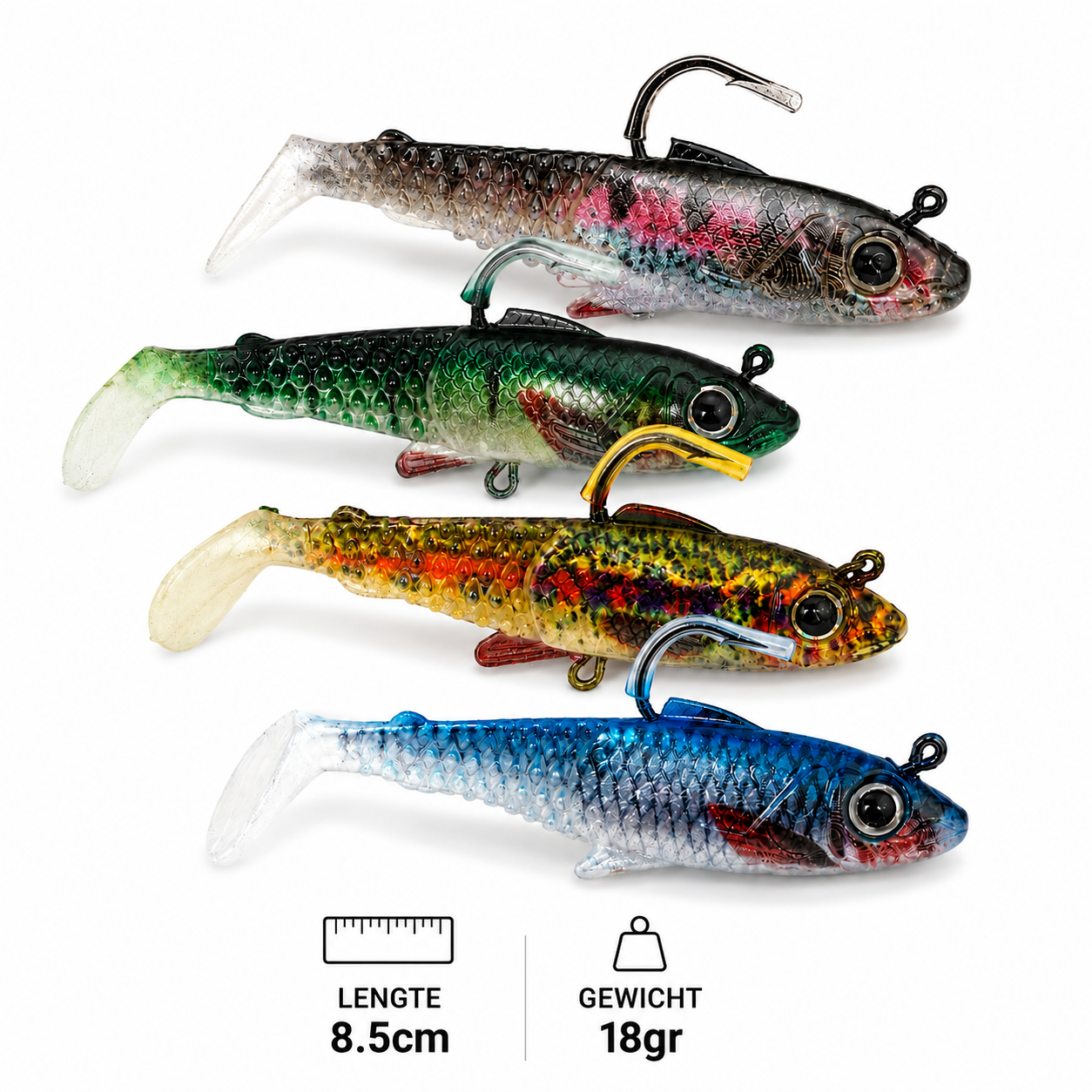 Fish-Xpro Flash Lure Set - 8,5cm - 18g - Set 5pcs - incl Tackle Box