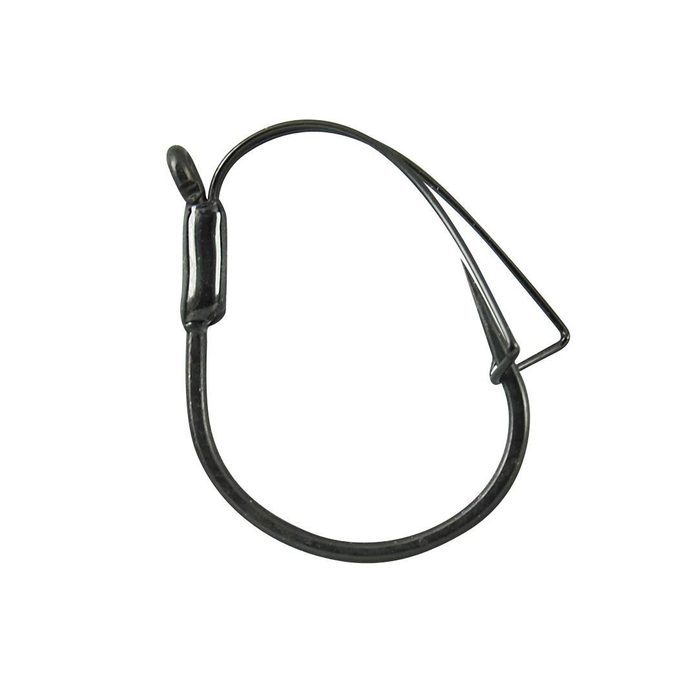 Worm 318 - Wacky Weedless - Black - Haakmaat 3/0 - Haak