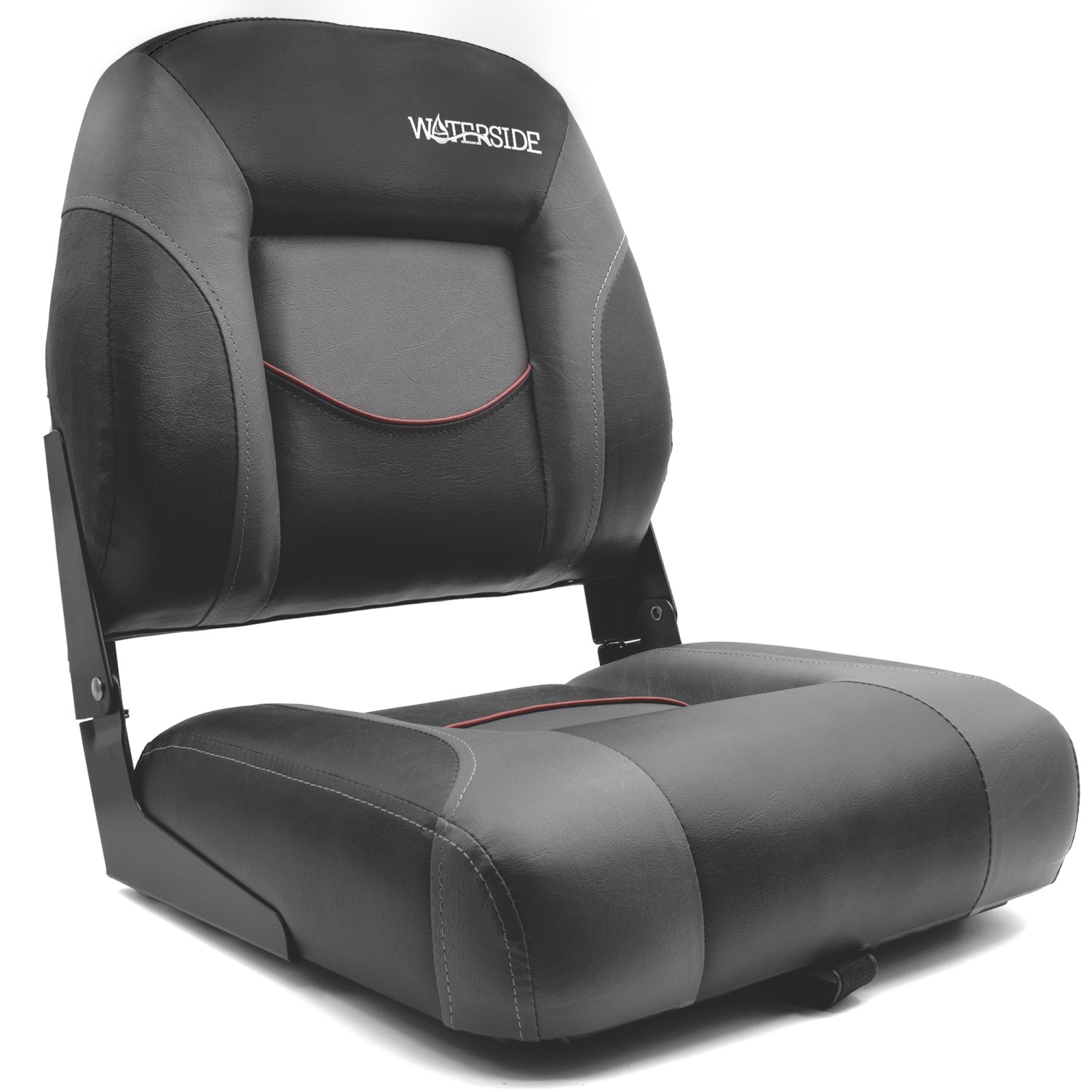 Siège de bateau à dossier bas Waterside Luxus - Noir/Gris - Siège de bateau
