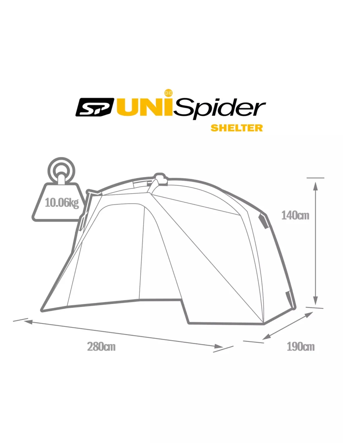Système de bivvy Solar Sp Uni Spider (comprend un tapis de sol zippé et un panneau d'infiltration)