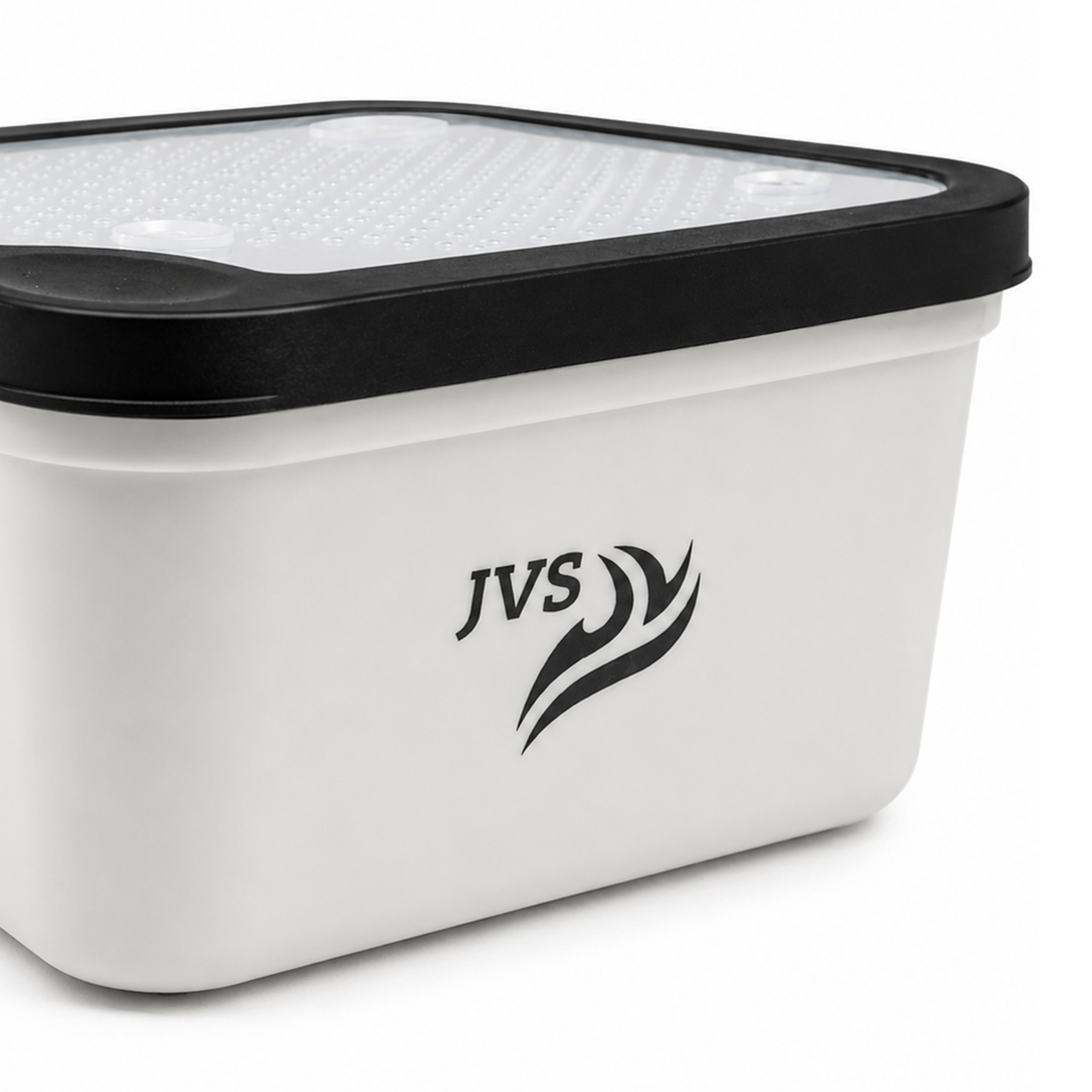 Boîte à asticots JVS avec joint en caoutchouc – tamis à pellets inclus – haute