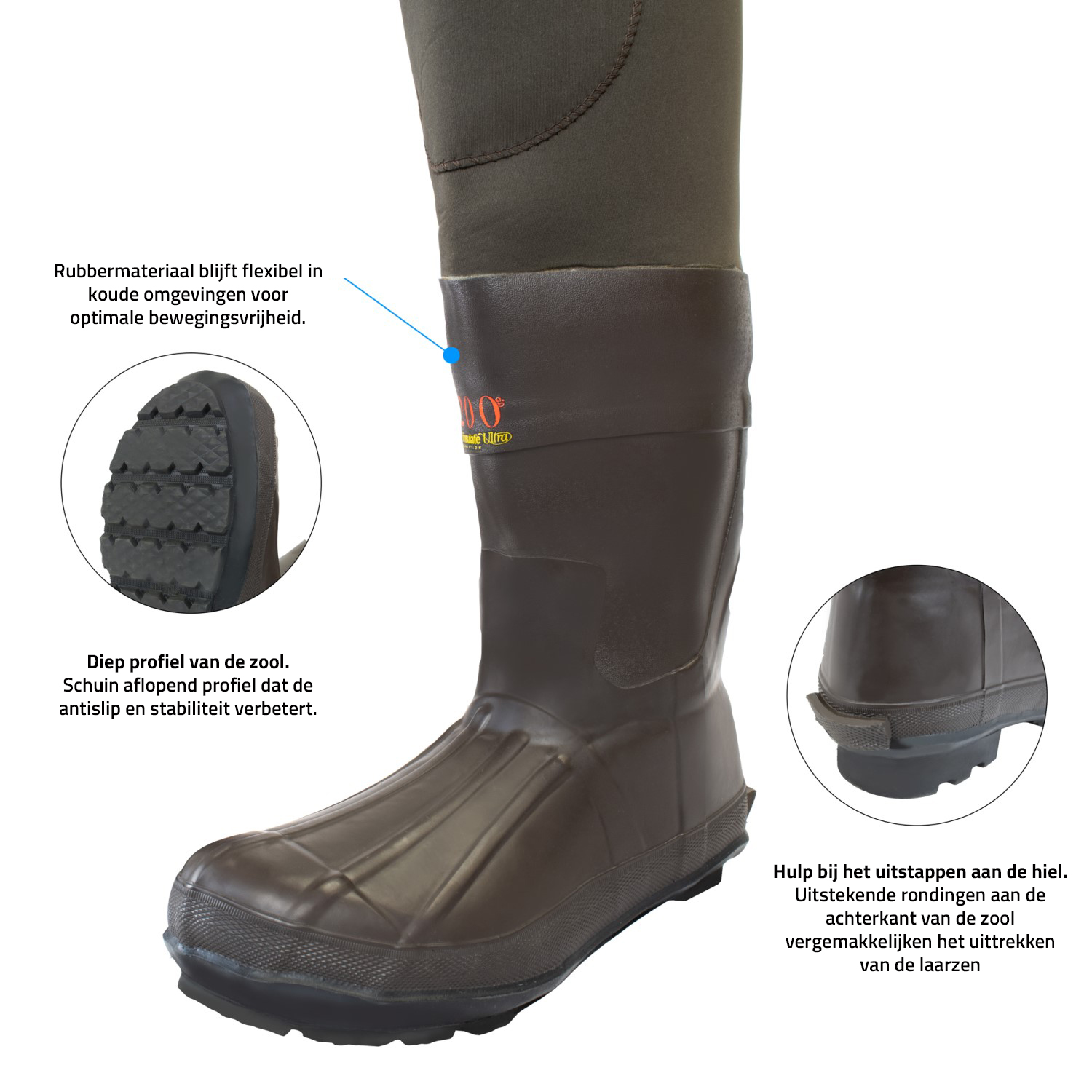 Wader en néoprène Thinsulate 3M - Combinaison de wading en néoprène - Taille 40-41