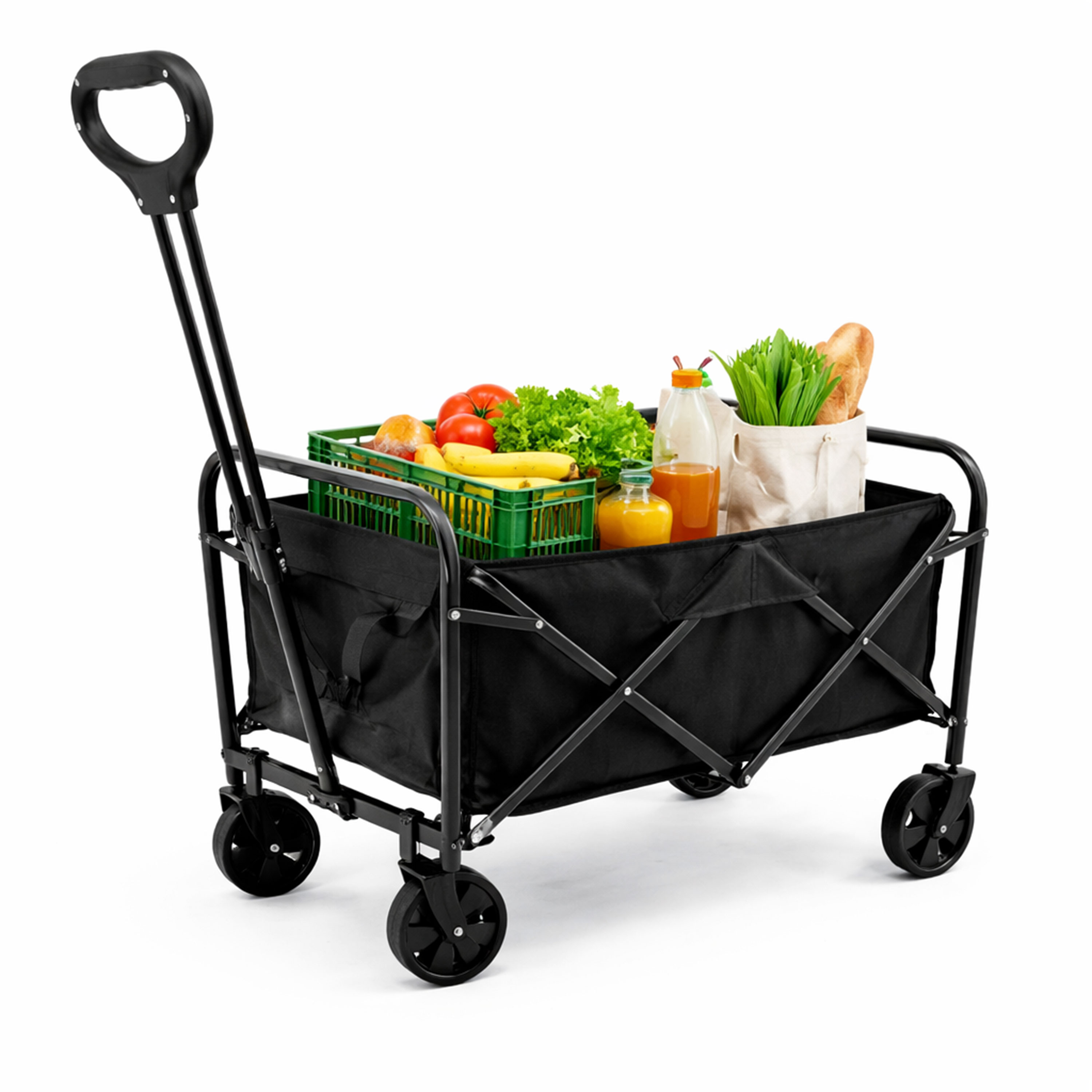 Eurocatch Folding Wagon - Opvouwbare Transportkar 75x62x86 cm - Inklapbare Bolderkar met Wielen