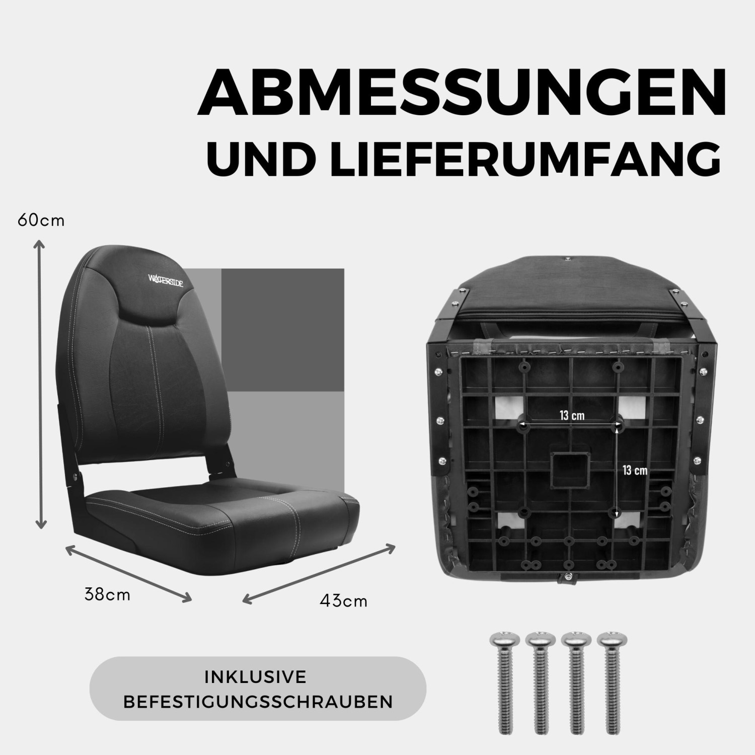 Waterside - Luxus High Back - Siège de bateau - Adam - Série Dark