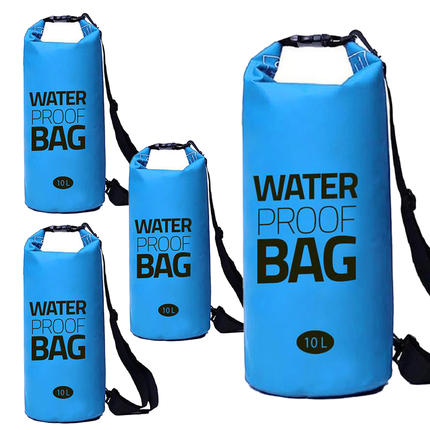 Eurocatch - Sac sec étanche - Sac polochon - Sac étanche - Bleu - 10 litres