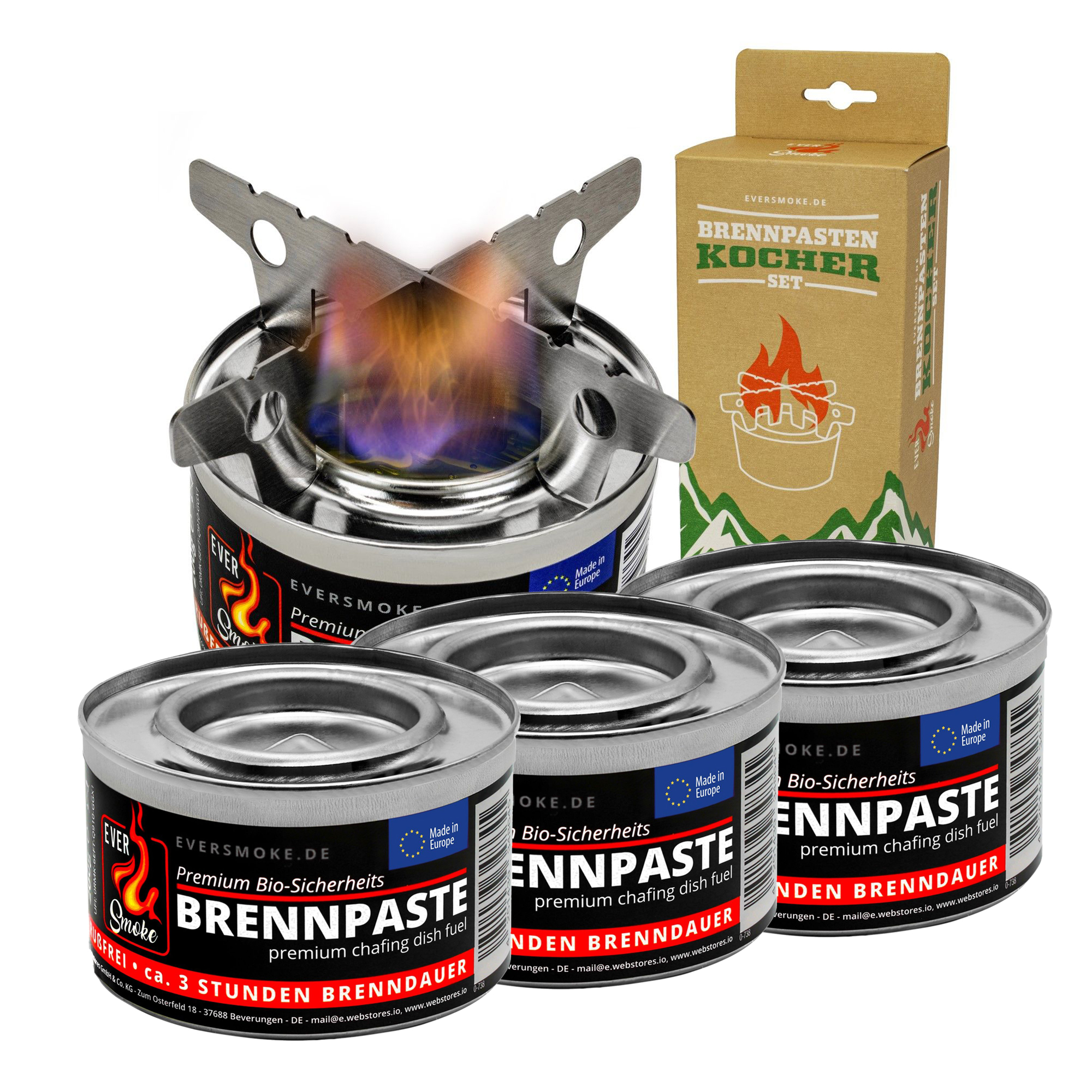 Eurocatch Eversmoke Brandpasta - Noodkookset kruisstandaard - 4 blik