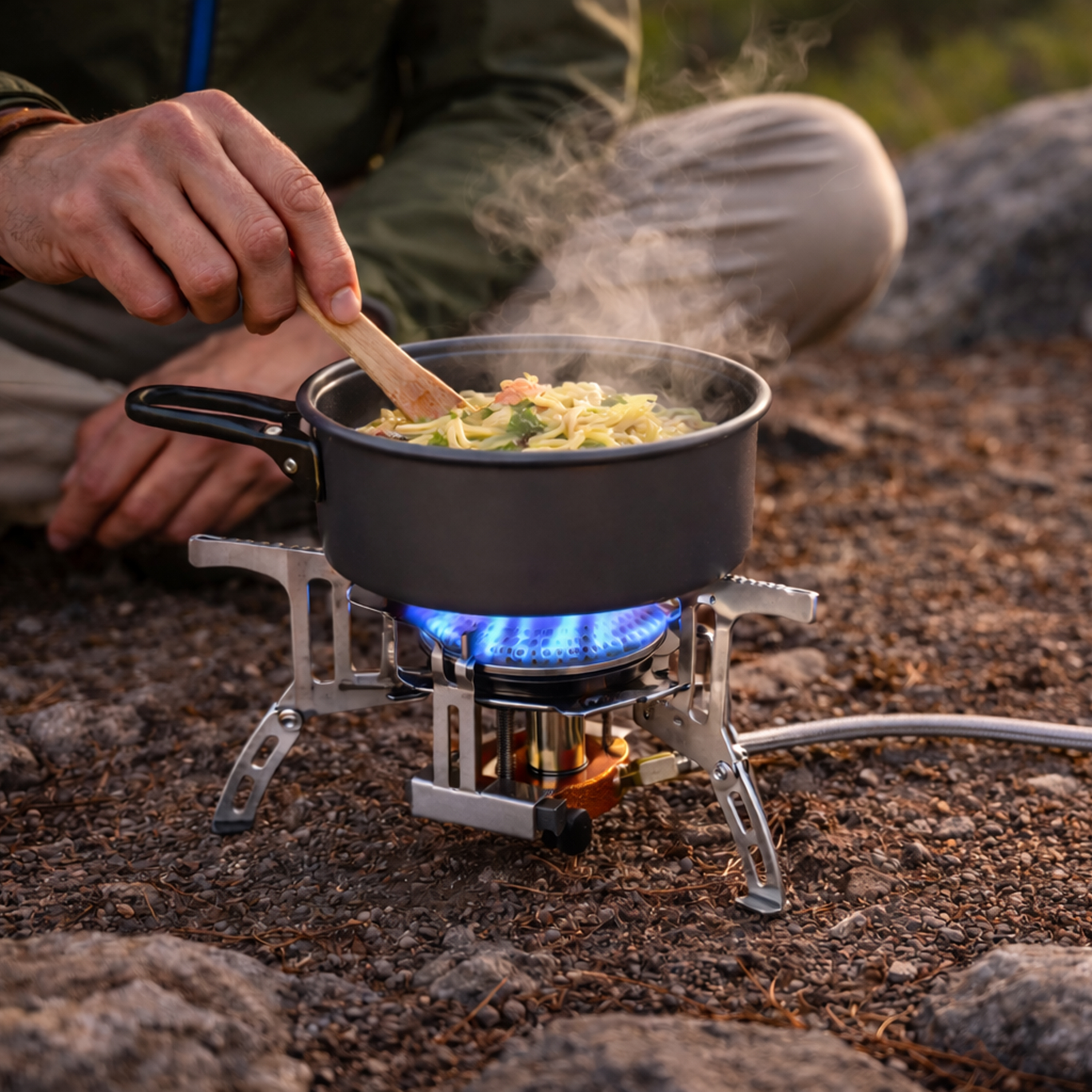 Eurocatch Foldable Gas Burner Turbo 6800W - incl. 4 cartouches de gaz - Réchaud à Gaz Pliable avec Adaptateur et Mallette