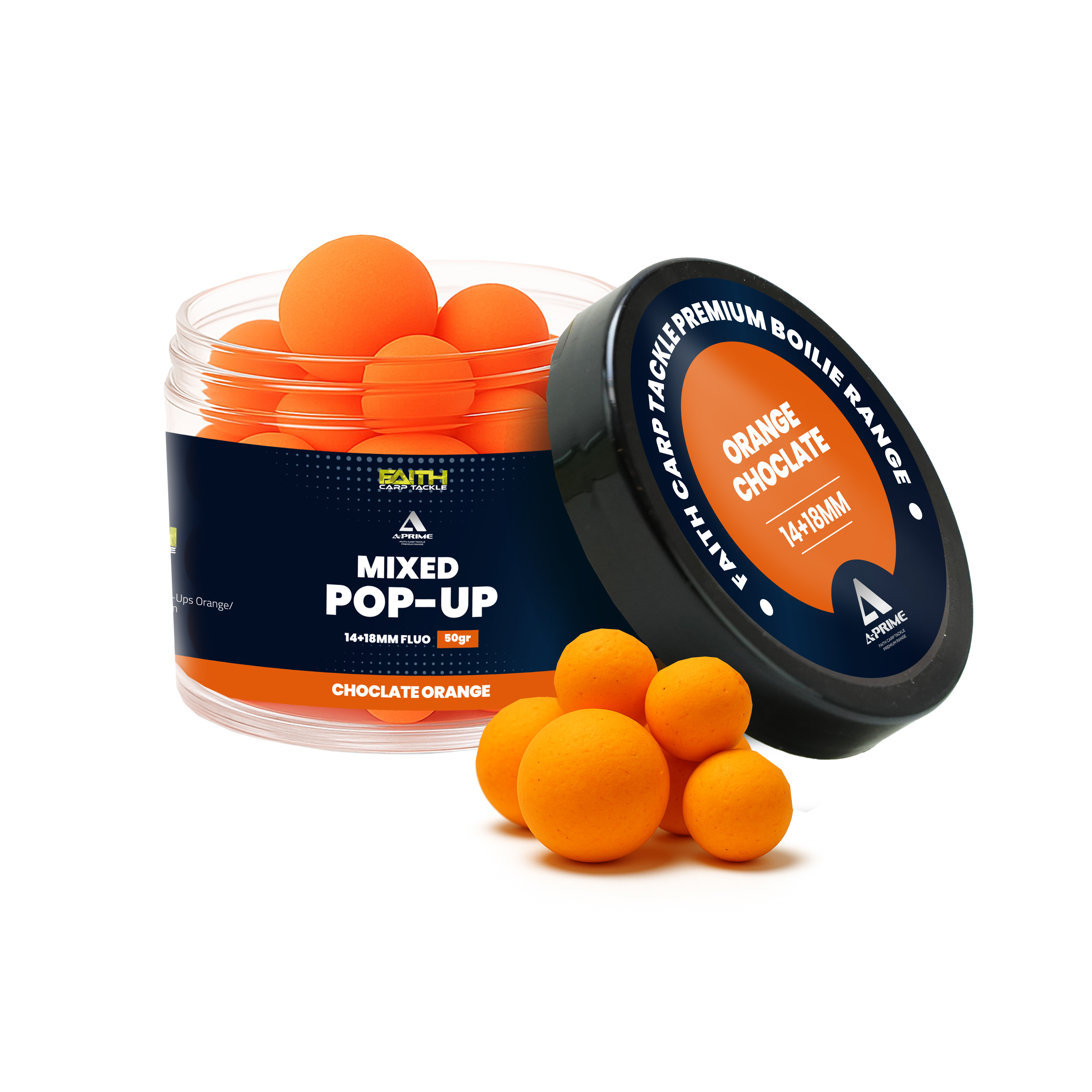 Faith A-Prime Pop-Ups - 14+18mm  - 150ml - Orange/Chocolate
