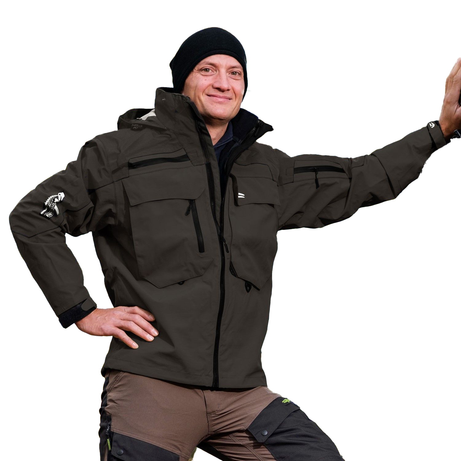 Legendfossil Outdoor Jacket Kenai - Veste d'extérieur imperméable - Doublure polaire - Coupe-vent - Noir graphite - L