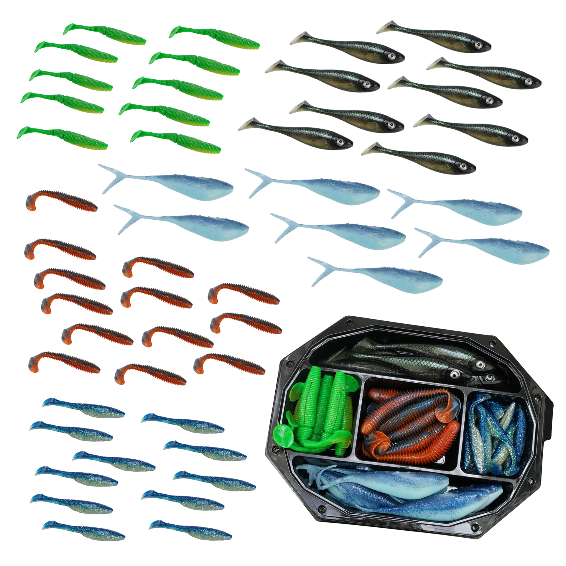 Fish-xpro Softbait Set - Brochet - 10-20cm +/- 30 pièces