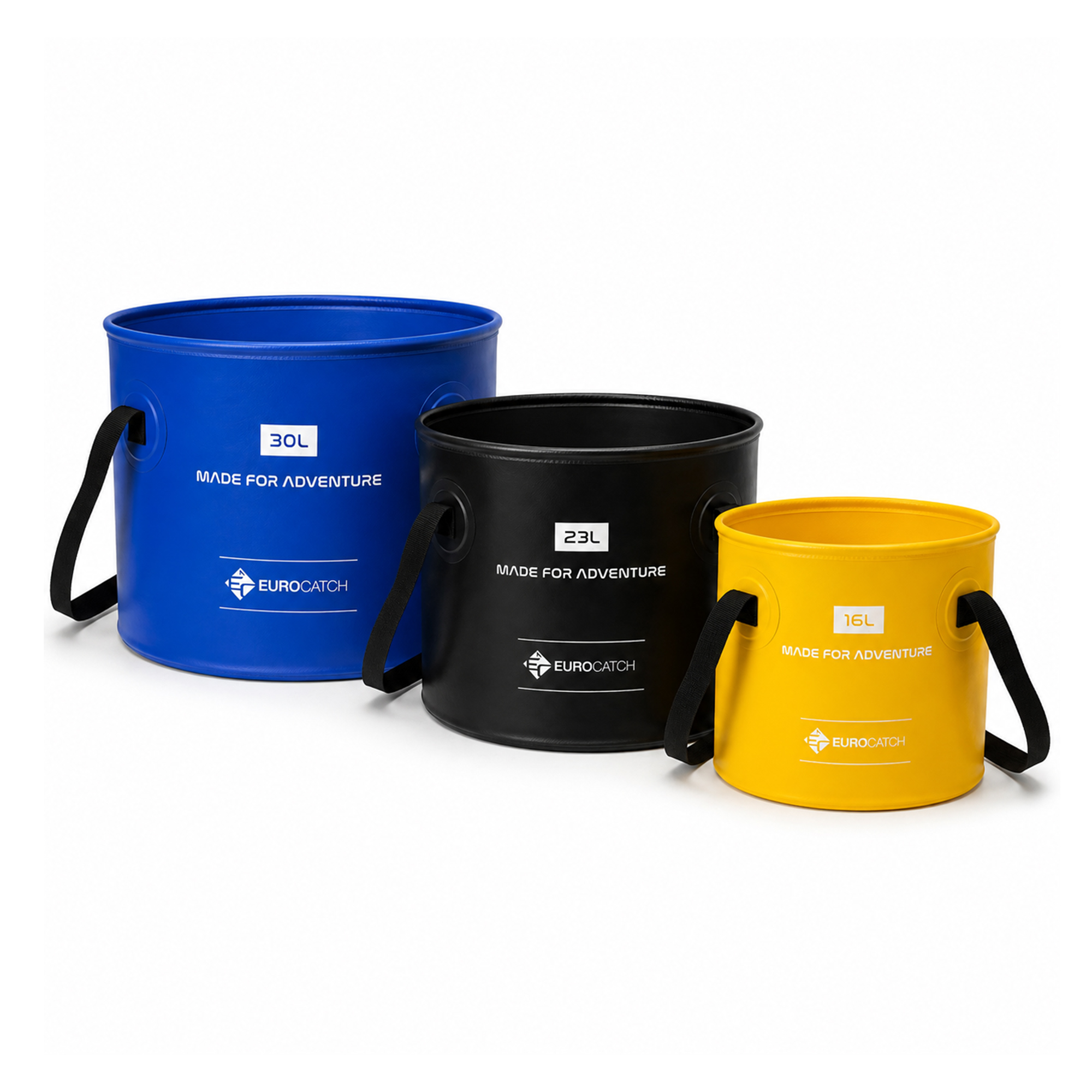 Eurocatch Seaux pliables – 16L-23L-30L – Set de 3