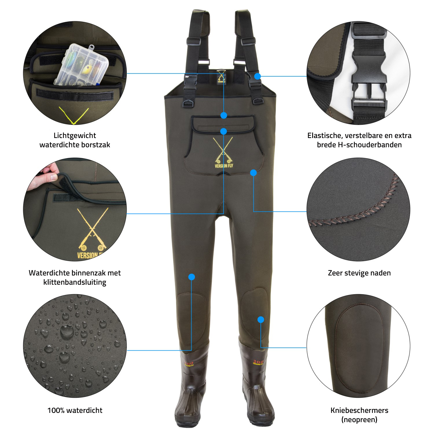 Wader en néoprène Thinsulate 3M - Combinaison de wading en néoprène - Taille 40-41