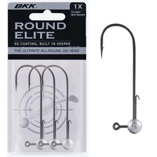 BKK Round Elite Jigheads + Baitkeeper - Grijs - 17g - 4/0# - 3pcs