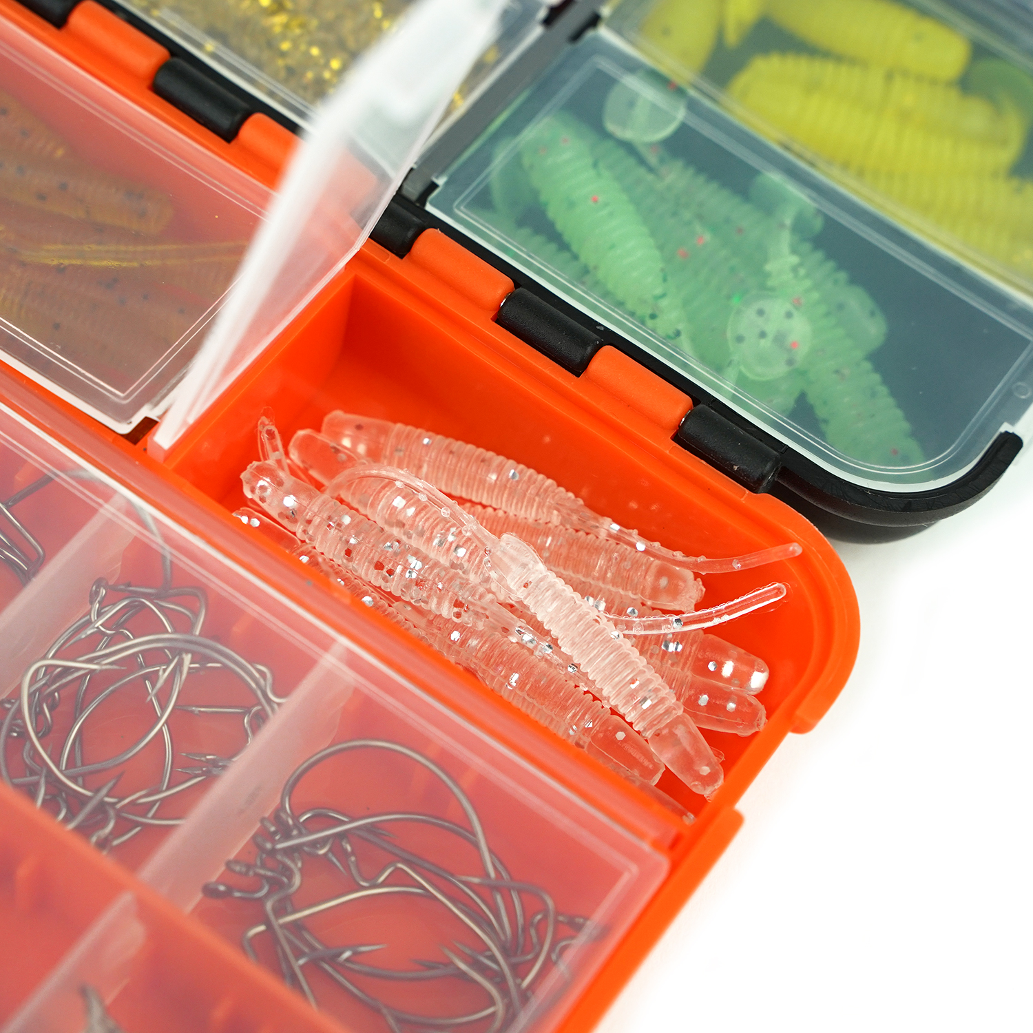 " Fish-Xpro Kit de pêche aux carnassiers - 205 pièces - Leurres - Leurres souples - Poids de pêche - Hameçons - Émerillons - Bouchons de ligne - avec Tacklebox - Poissons carnassiers - Sandre"