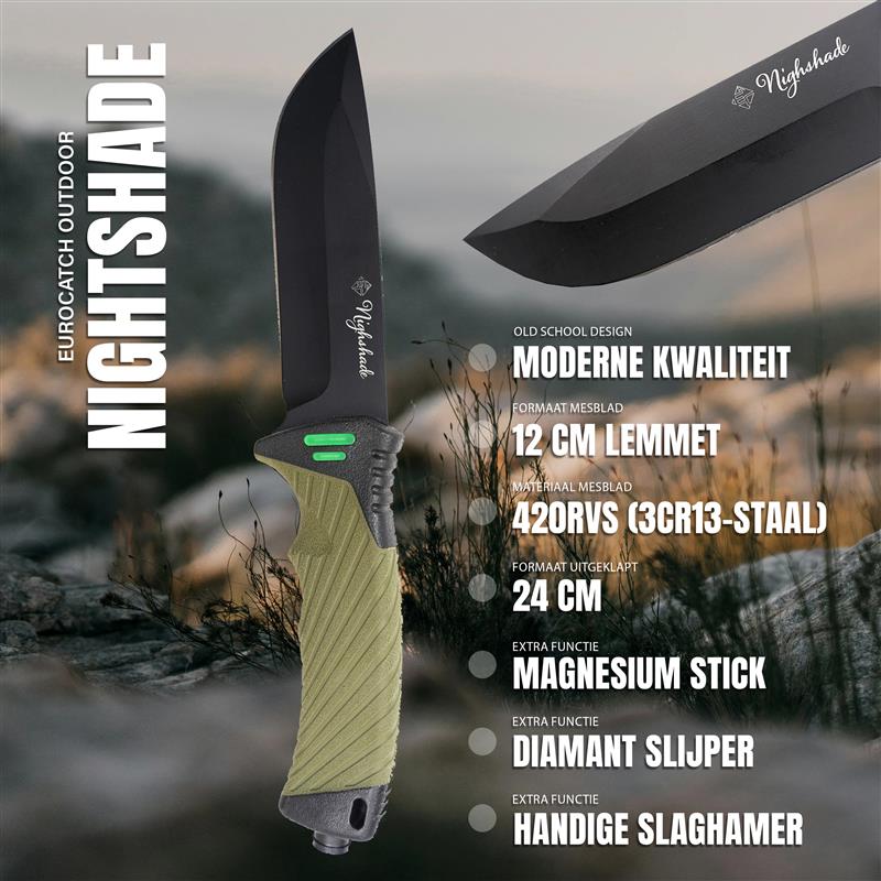 Eurocatch Nightshade Couteau de Survie 