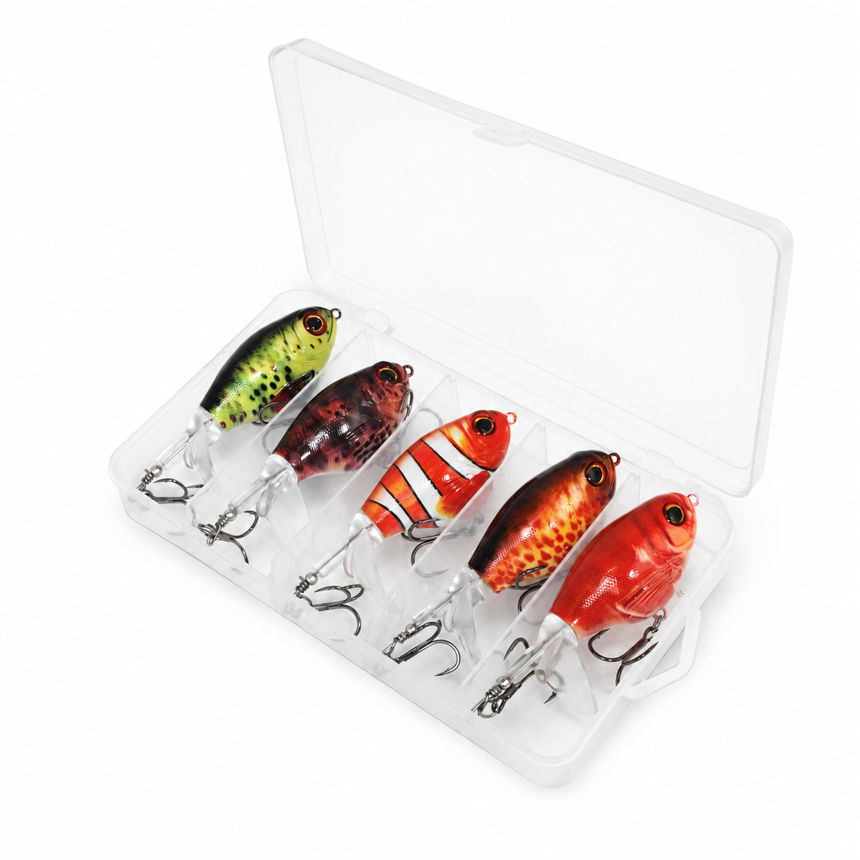 Fish-Xpro Topwater Whopper Plopper - 9cm-14g - Set 5pcs - Incl Tackle Box