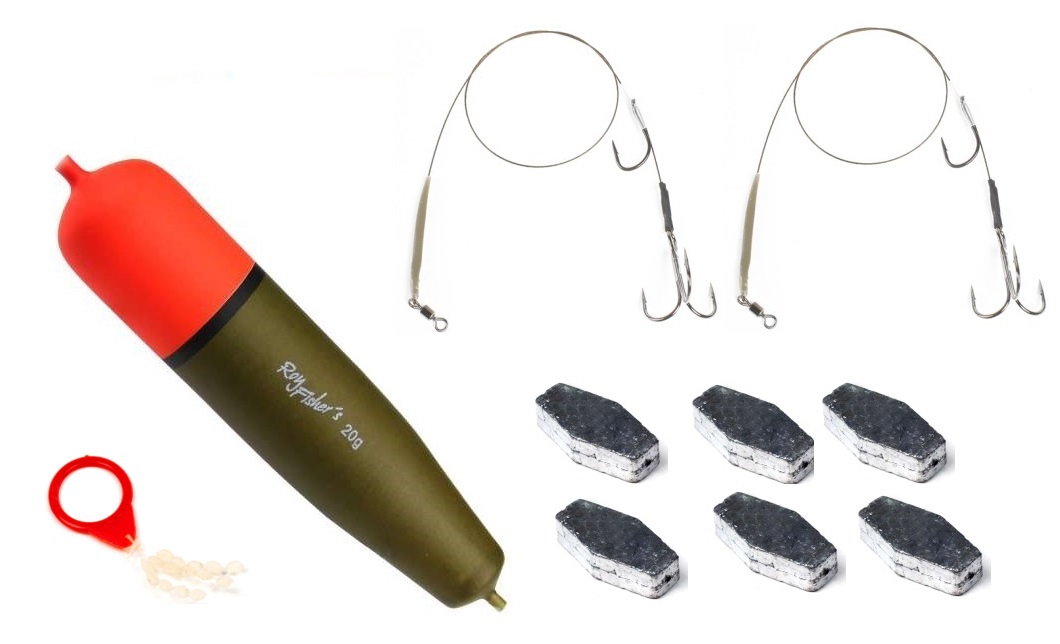 Ensemble de pêche DLT Deadbait - Flotteur - Bas de ligne - Matériel - Bouchons - Plomb - Complet