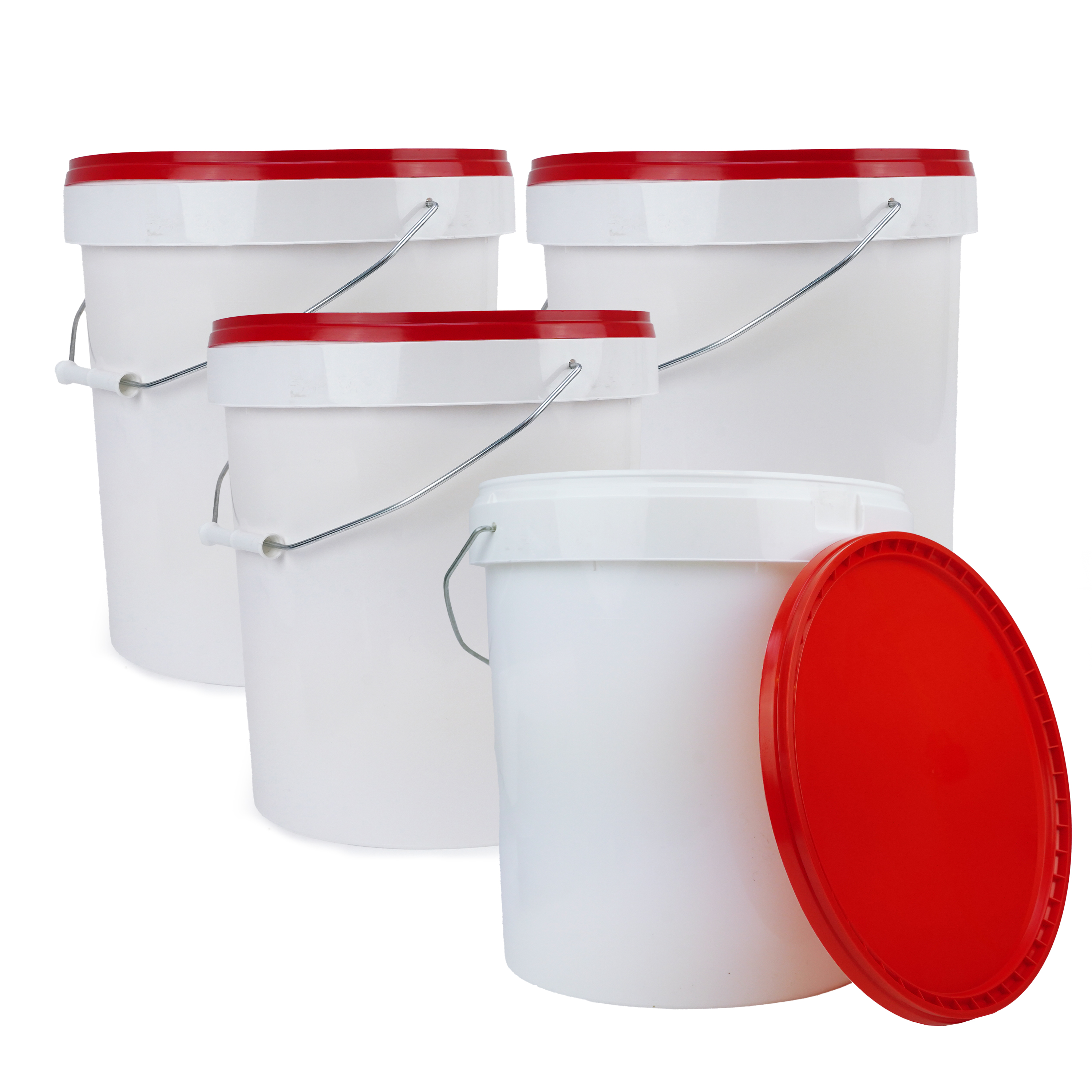 Ensemble de seaux Eurocatch – 15,6 L – avec couvercle – lot de 4 pièces