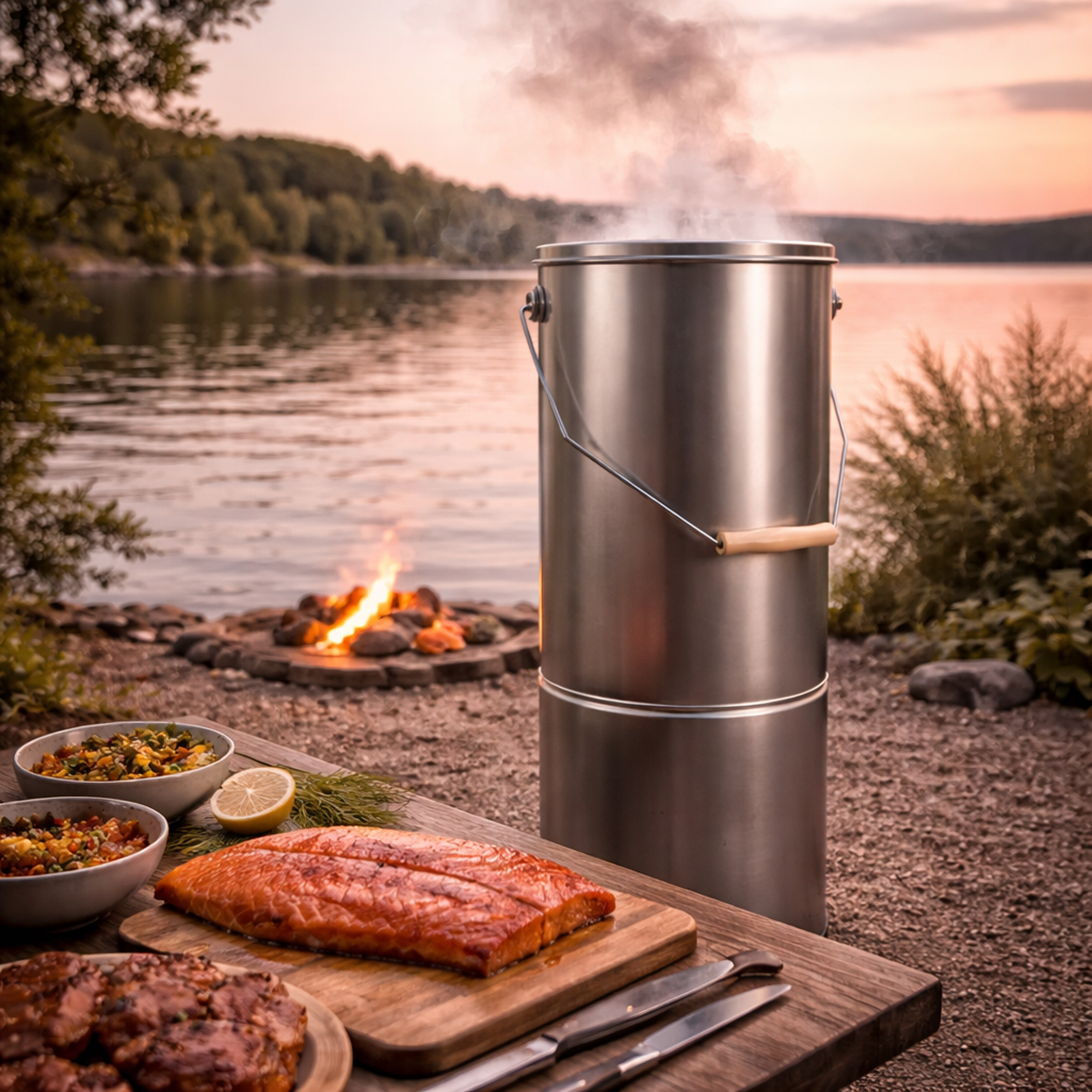 Eurocatch Fumoir Télescopique Rond – Kit Complet pour Fumer Poisson & Viande