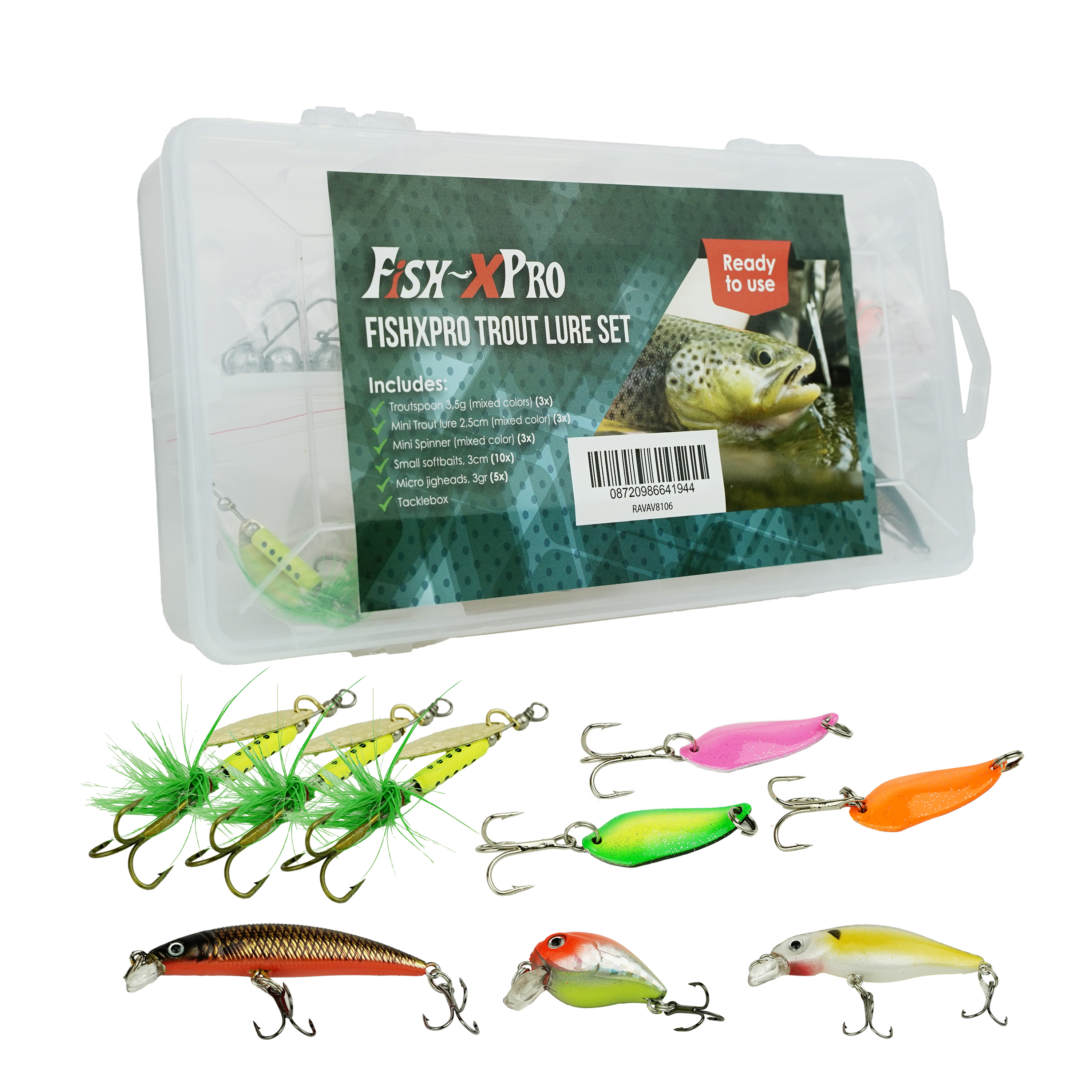  FishXpro Trout Lure Set - Ensemble de Leurres pour Truite