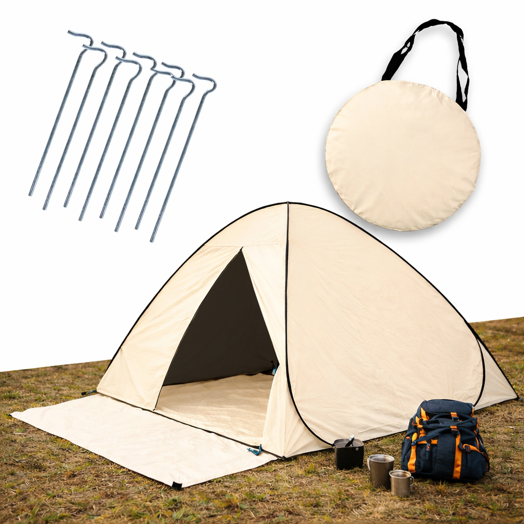 Eurocatch Festival Tent - Creme - 200x 130cm Waterproof - 210D Oxfort nylon