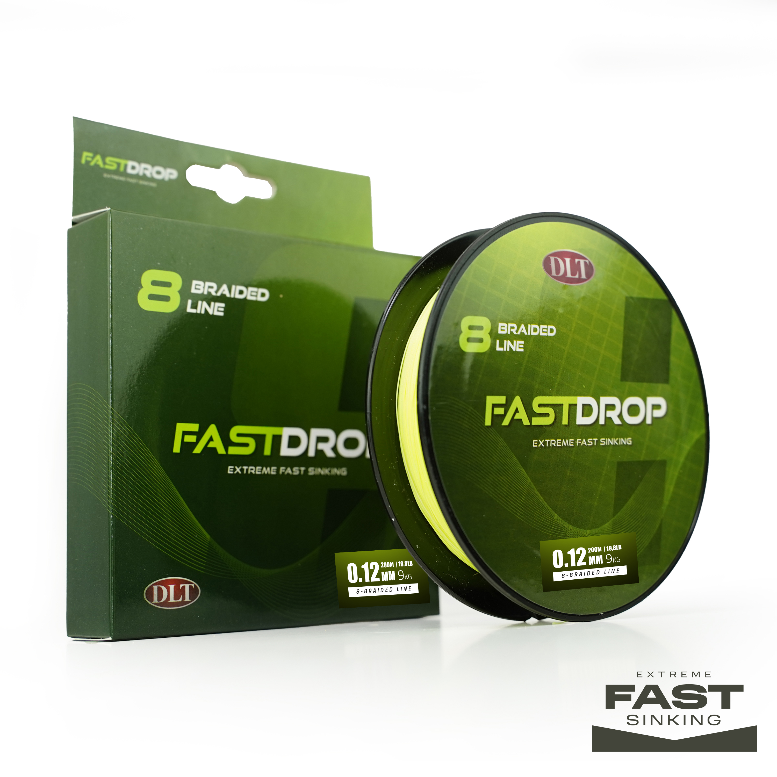 DLT FastDrop 8-Braid - Sinking - 200m - 0,16mm - Yellow - 11kg