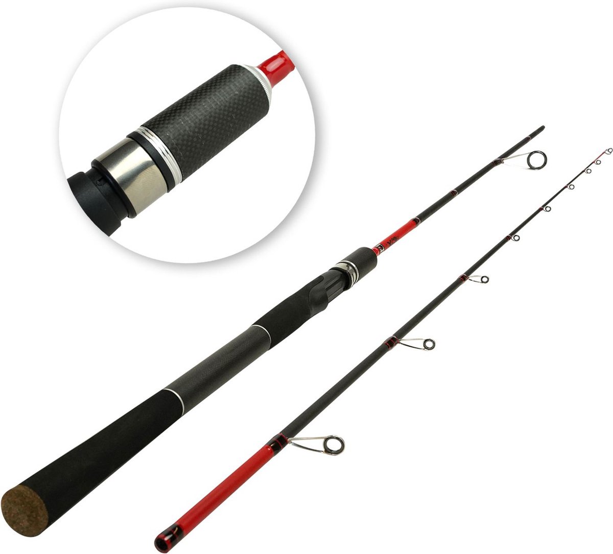 Set de cannes à spinning DLT Goliath Allround 2,40 m - 10-40gr - Set de cannes - Canne avec moulinet et ligne de pêche tressée