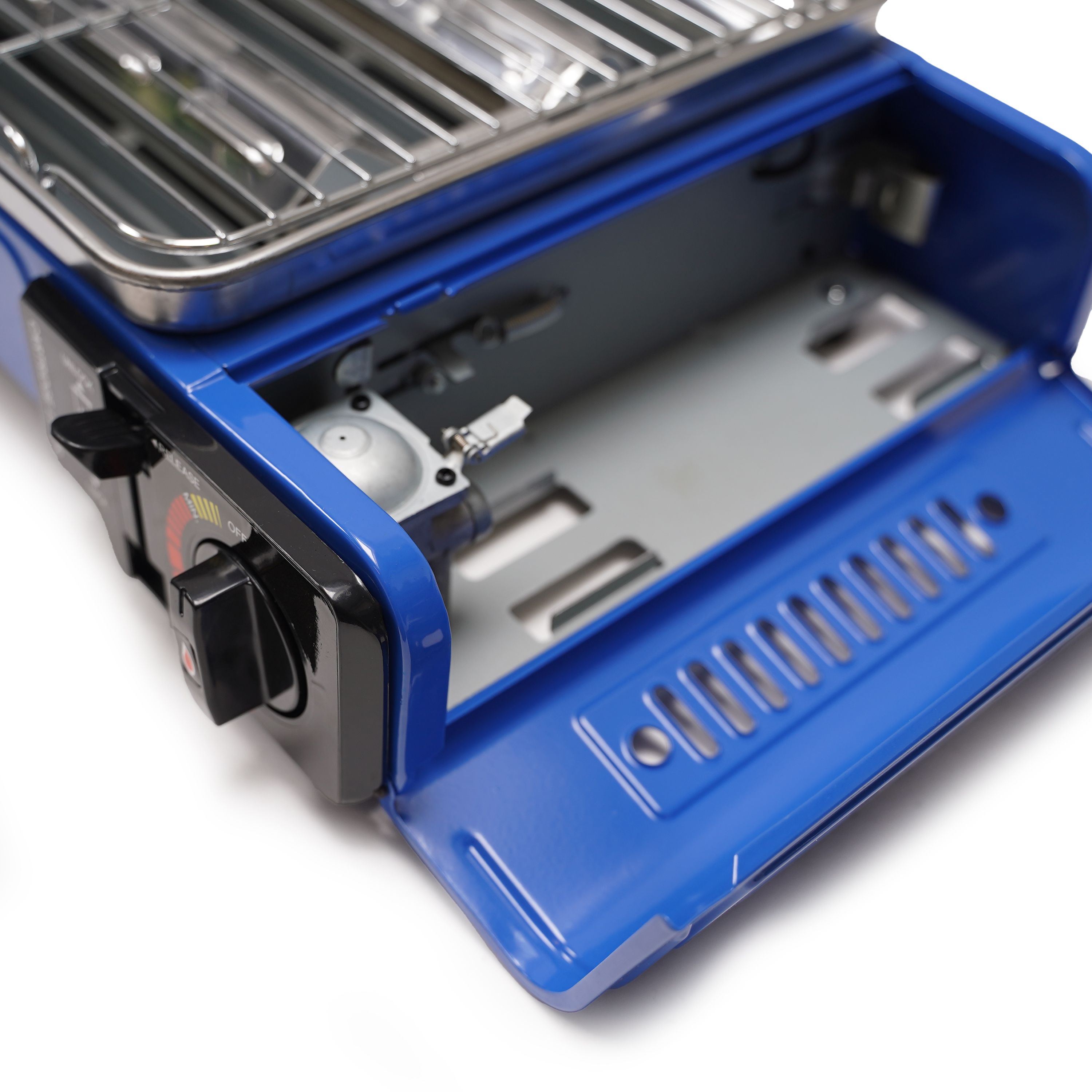 Eurocatch Gaz Butane Camping Grill Evergrill - Barbecue à gaz - Réchaud de camping - Grill de table - Barbecue de table -incl. 16 Bidons de gaz