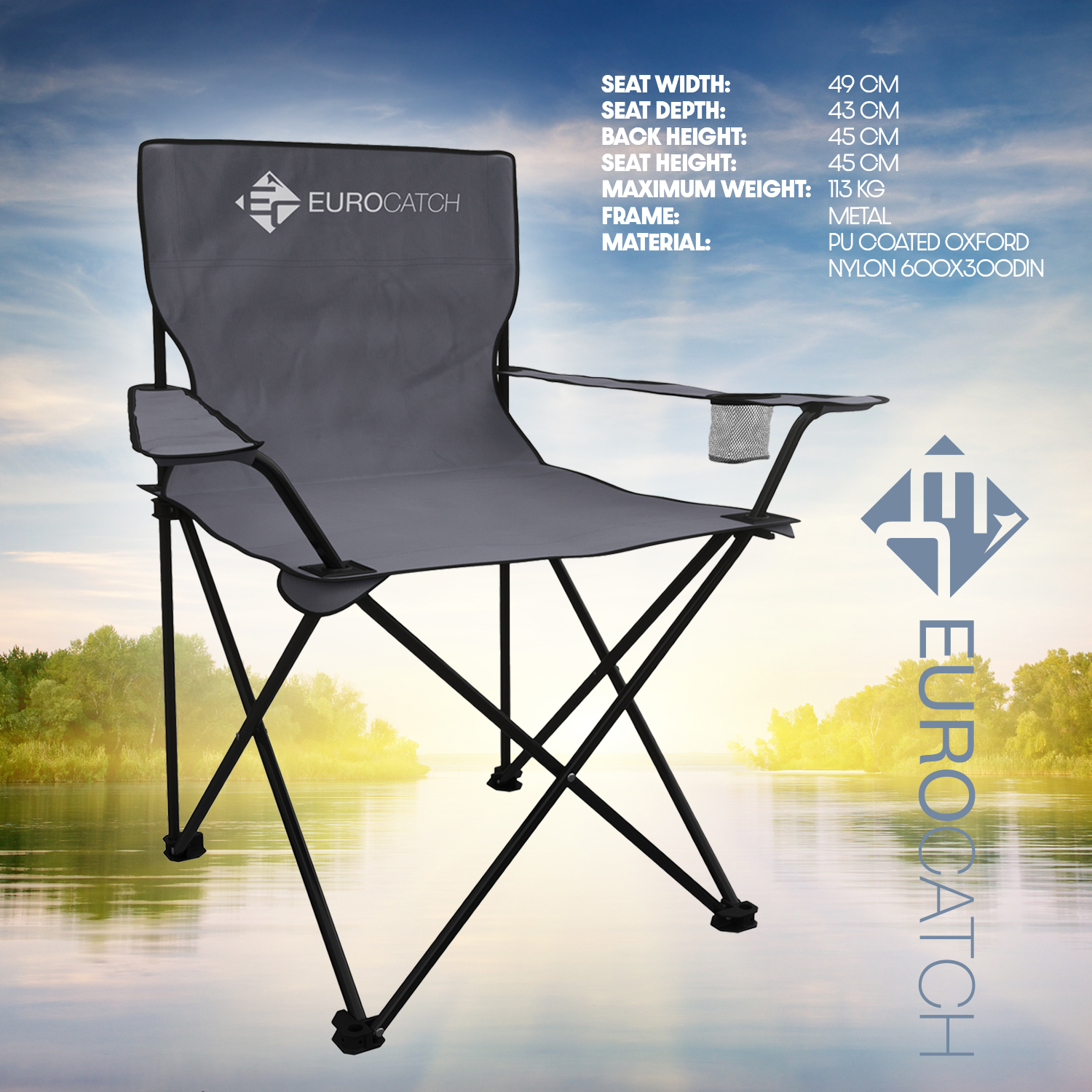 Chaise de pêche et parapluie Eurocatch - Ensemble - Chaise de camping - Parapluie de pêche