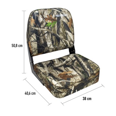 Waterside Captain Premium Boatseat à dossier haut - Realtree/Camou - Siège de bateau