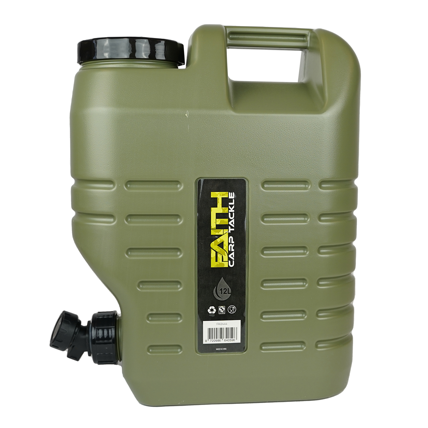 Faith | Jerrican avec Robinet | 12 L  Polyéthylène Vert | Sécuritaire pour les Aliments