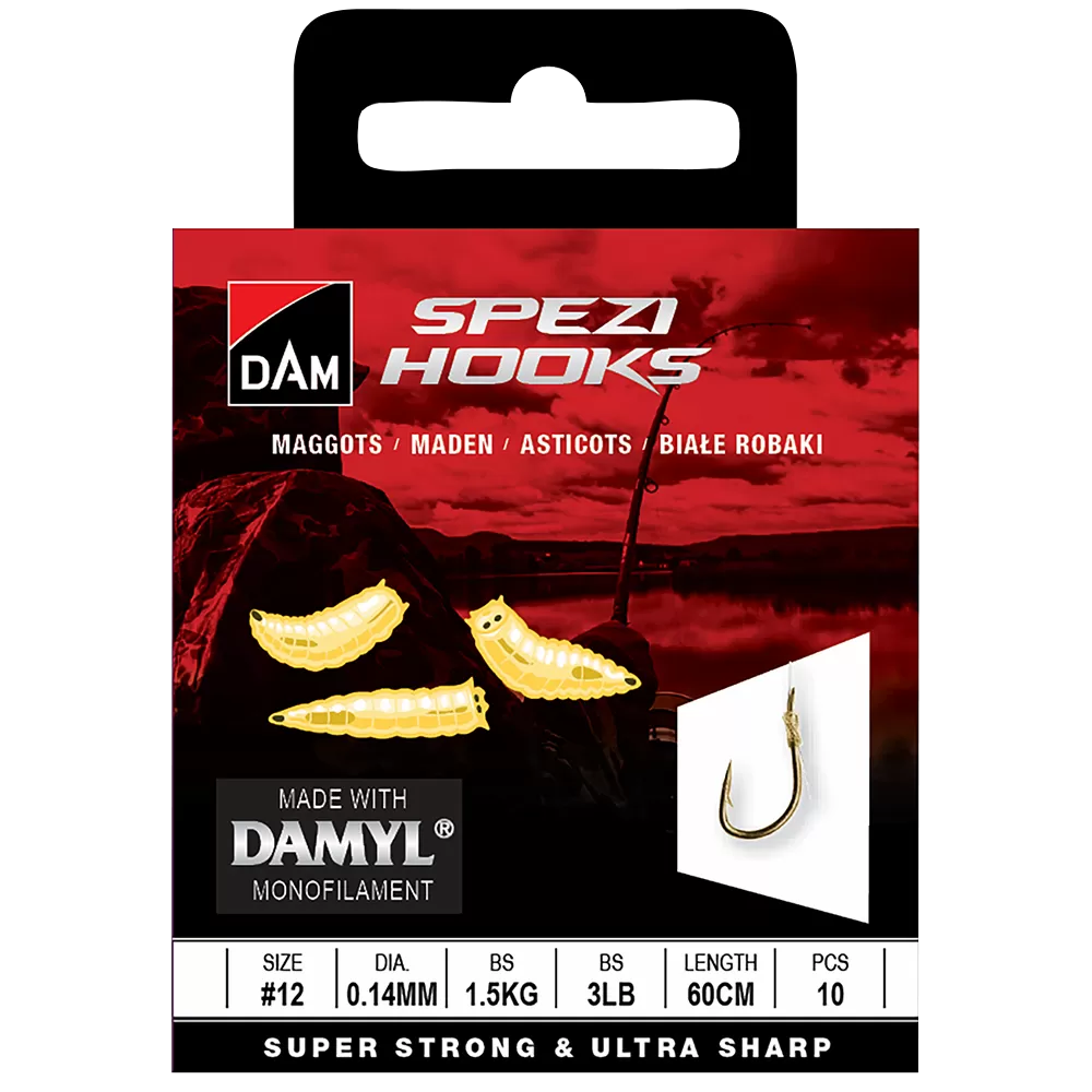 Spezi Maggots - #18 - 0.10mm - 0.9kg - 60cm - 10pcs - Bas de Ligne 