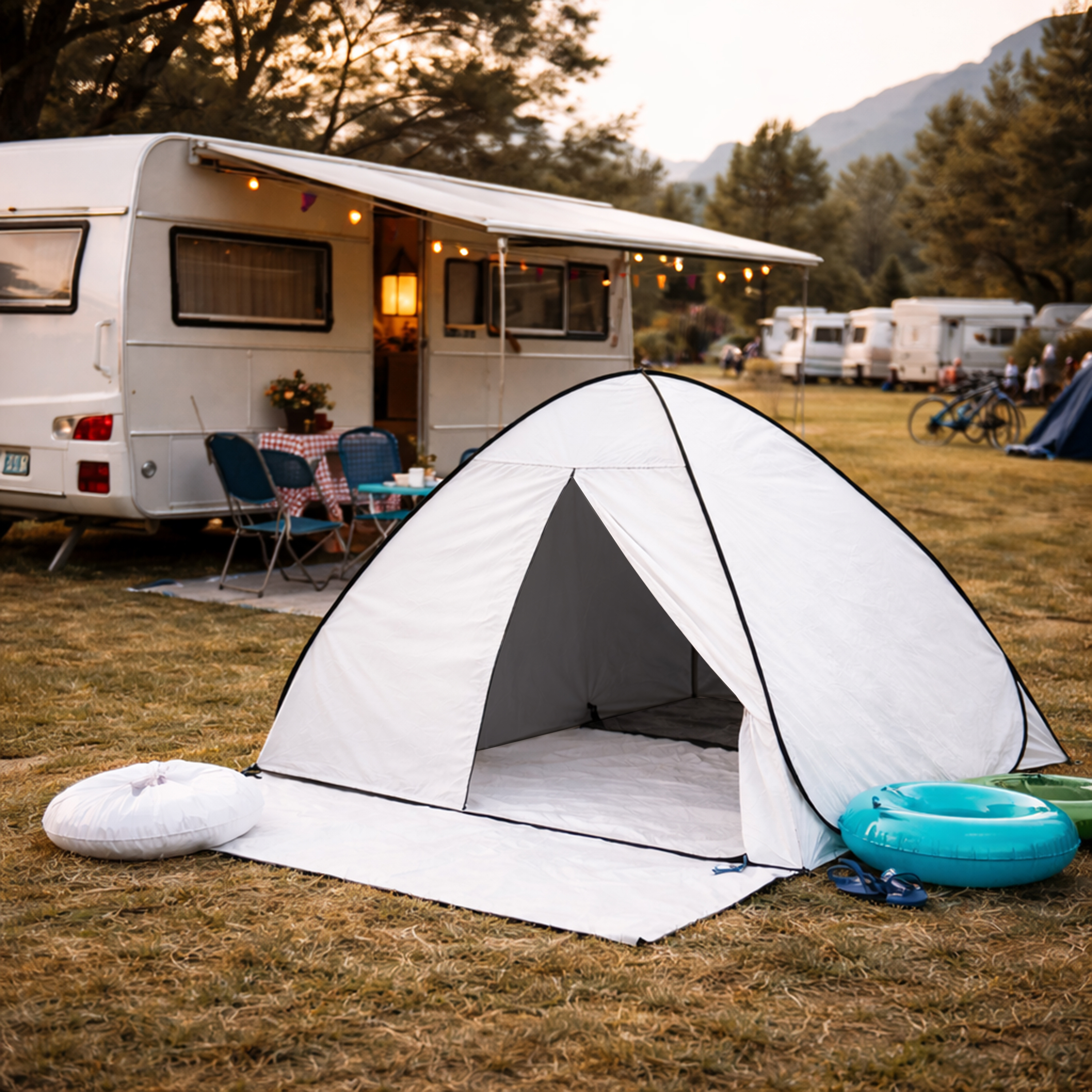 Eurocatch Festival Tent - Wit - 200x 130cm Waterproof - 210D Oxford