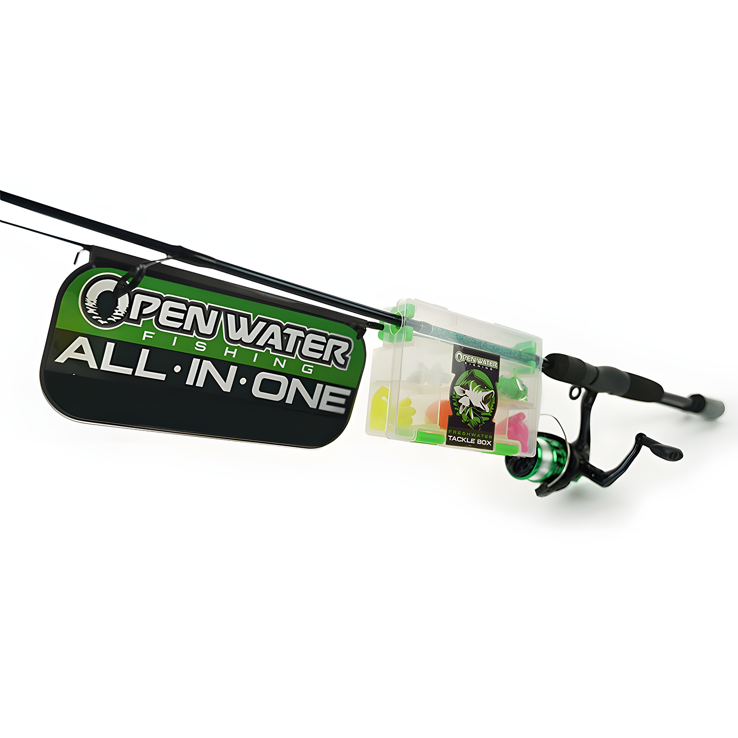 Eurocatch Spinnruten-Set mit Kescher – Komplettes Casting-Ruten-Set mit Rolle und Kescher – 31-teilig – Vert – Angelrute – Geschenkidee