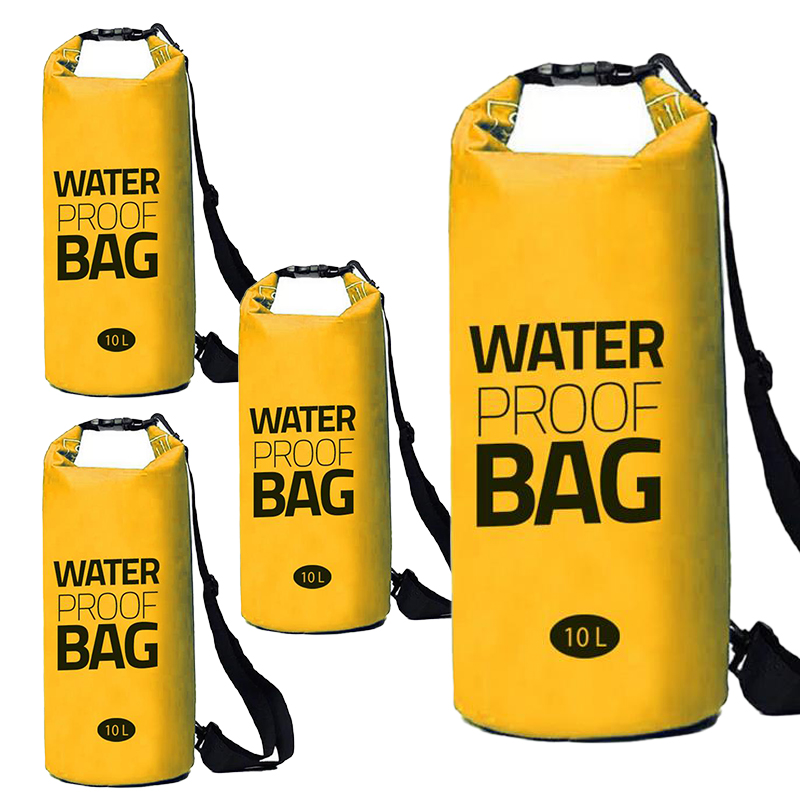 Eurocatch - Sac sec étanche - Sac polochon - Sac étanche - Jaune - 10 litres