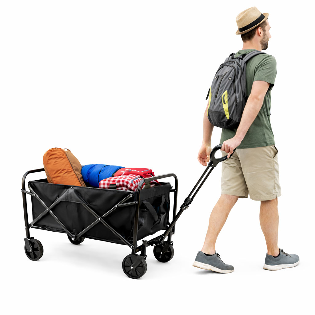 Eurocatch Folding Wagon - Opvouwbare Transportkar 75x62x86 cm - Inklapbare Bolderkar met Wielen